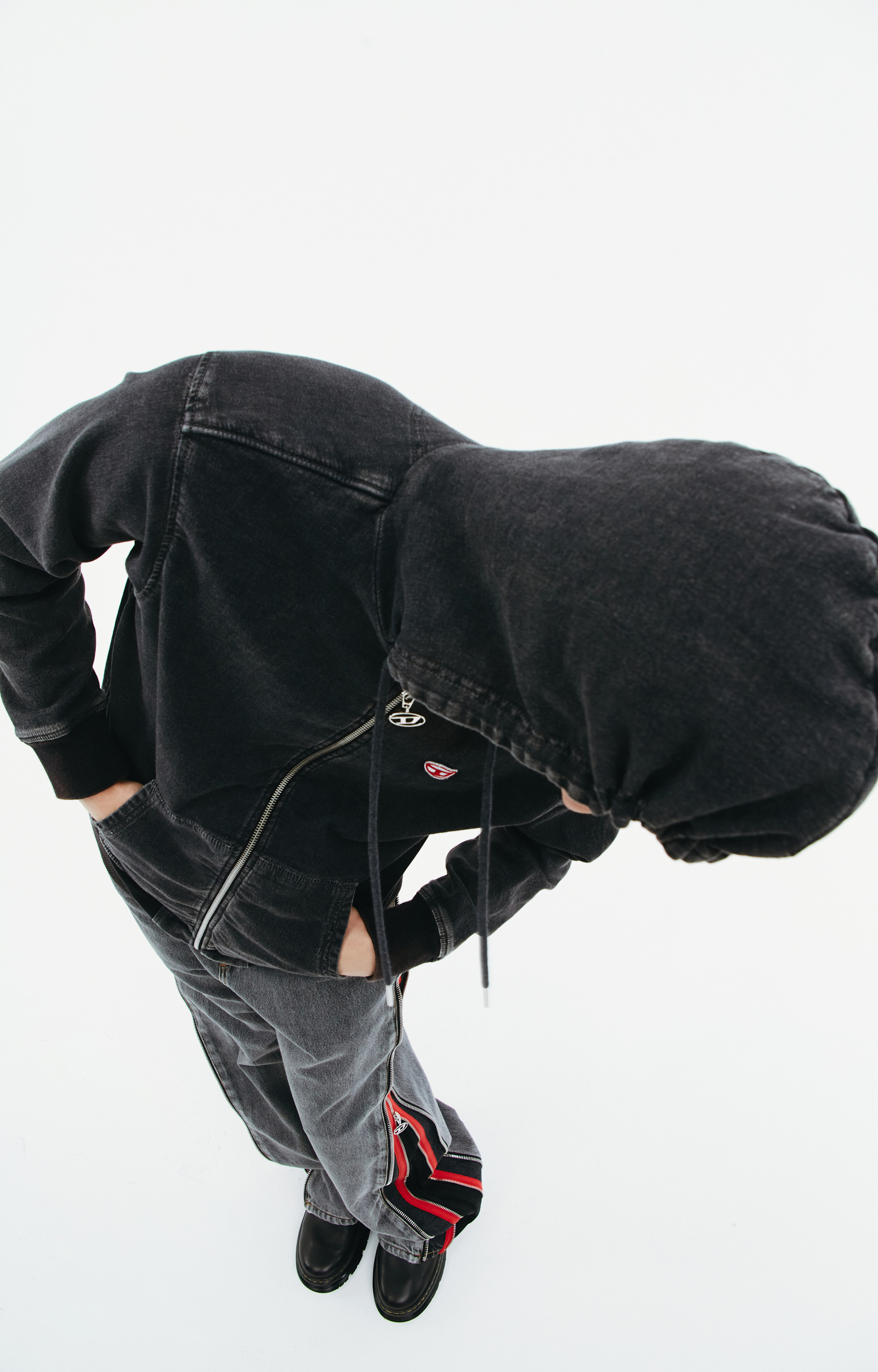 Diesel D-Gir faded denim hoodie