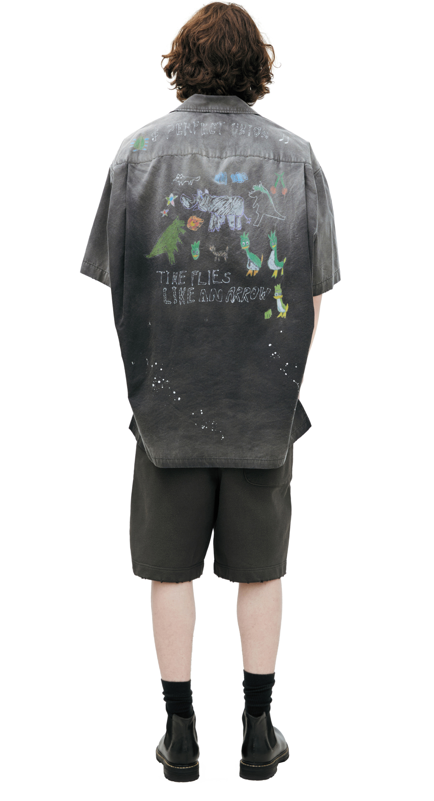 Buy Maison Mihara Yasuhiro men black monoprint shirt for $910
