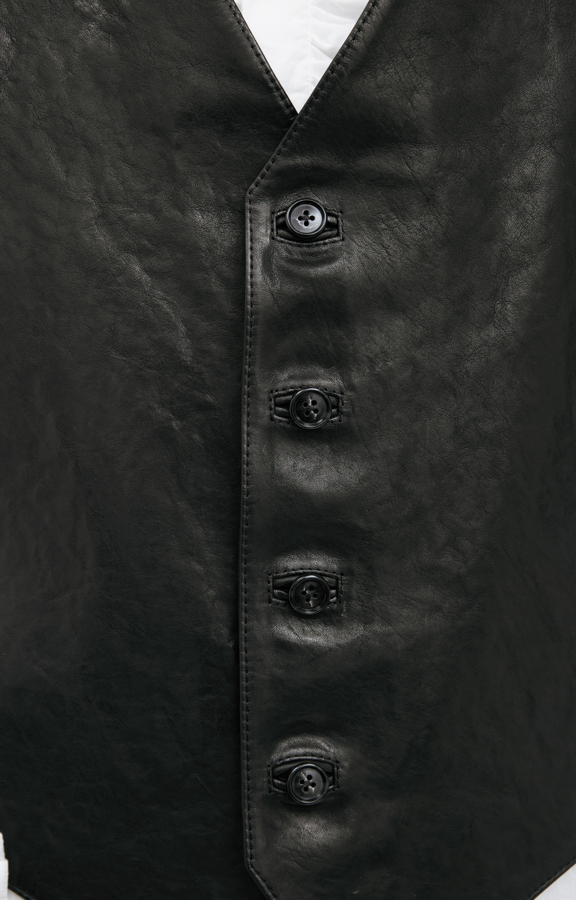 Ann Demeulemeester Leather vest with a V-neck
