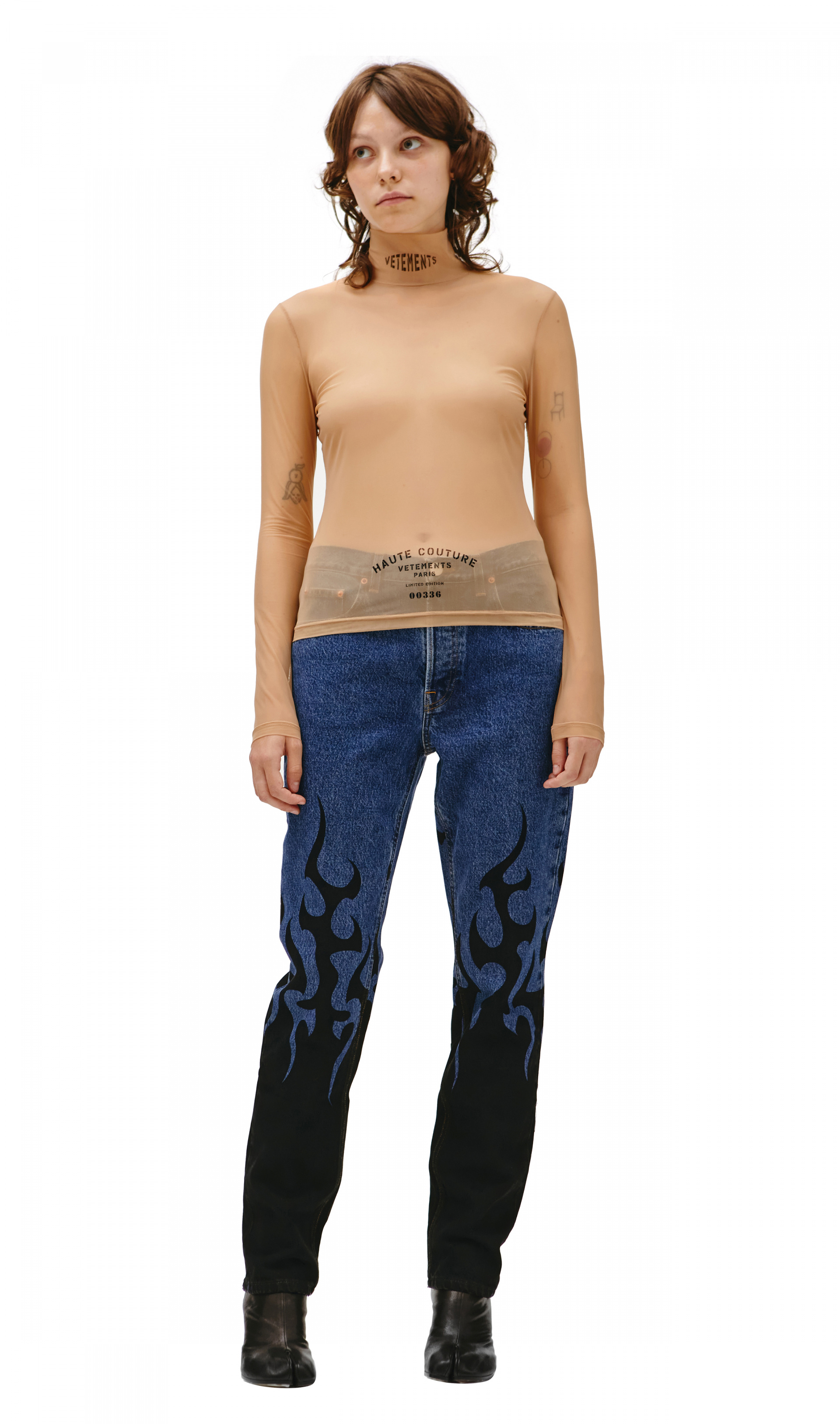 Buy MARINE SERRE women beige all over moon leggings for $270 online on  SV77, WPA111/CJER0001/TA10