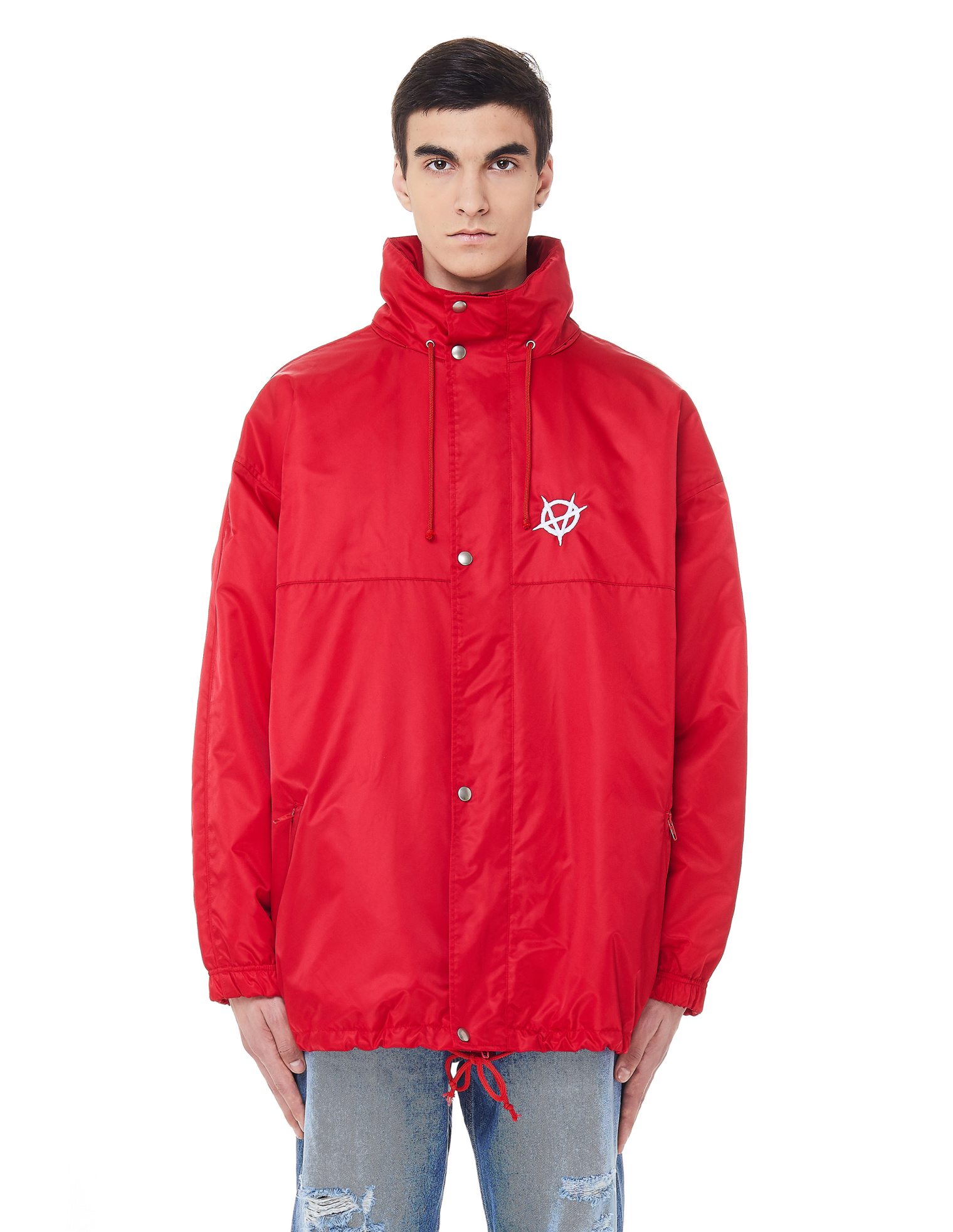 VETEMENTS Red Anarchy Windbreaker Jacket