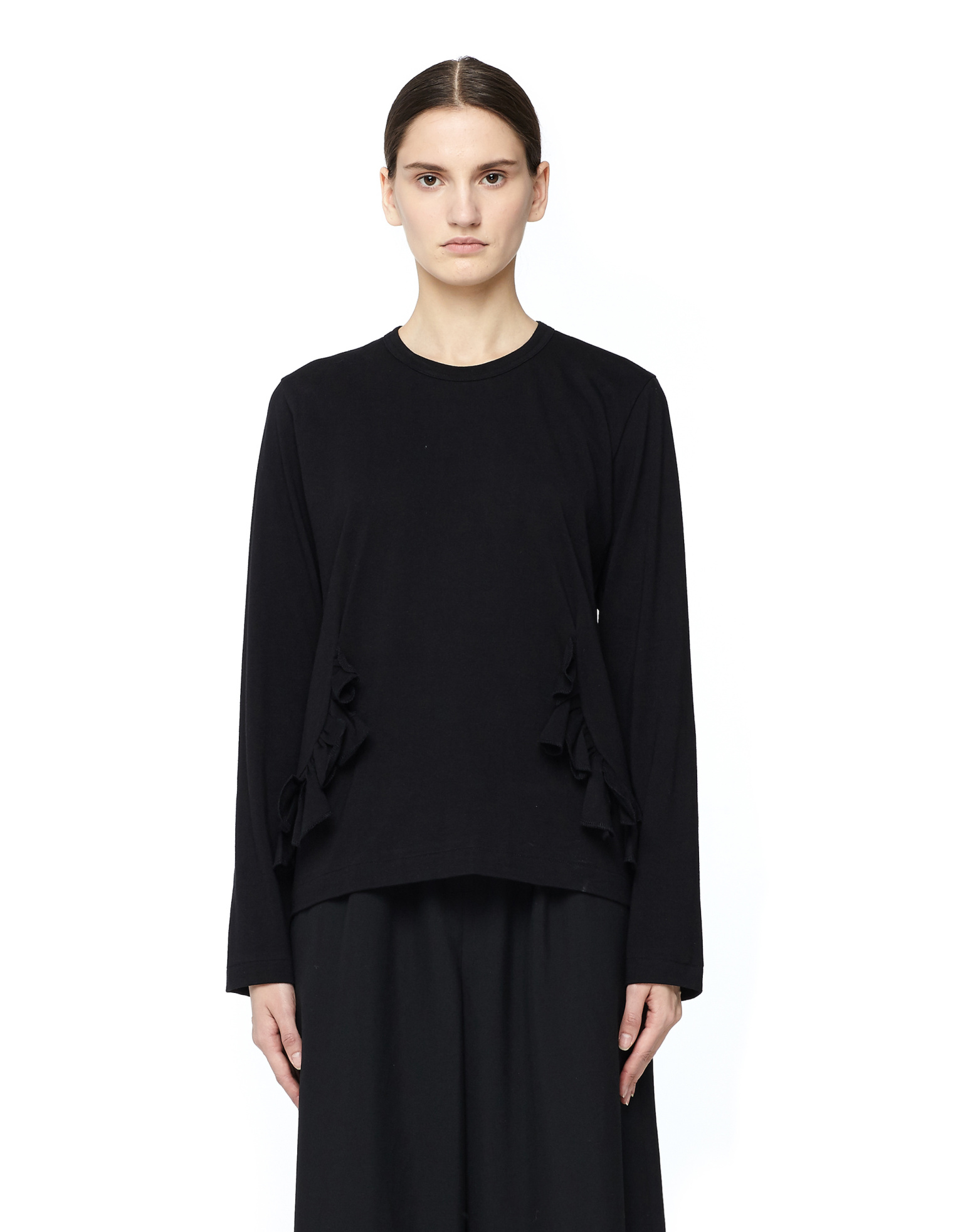 Comme des Garcons CdG Хлопковый лонгслив с оборками