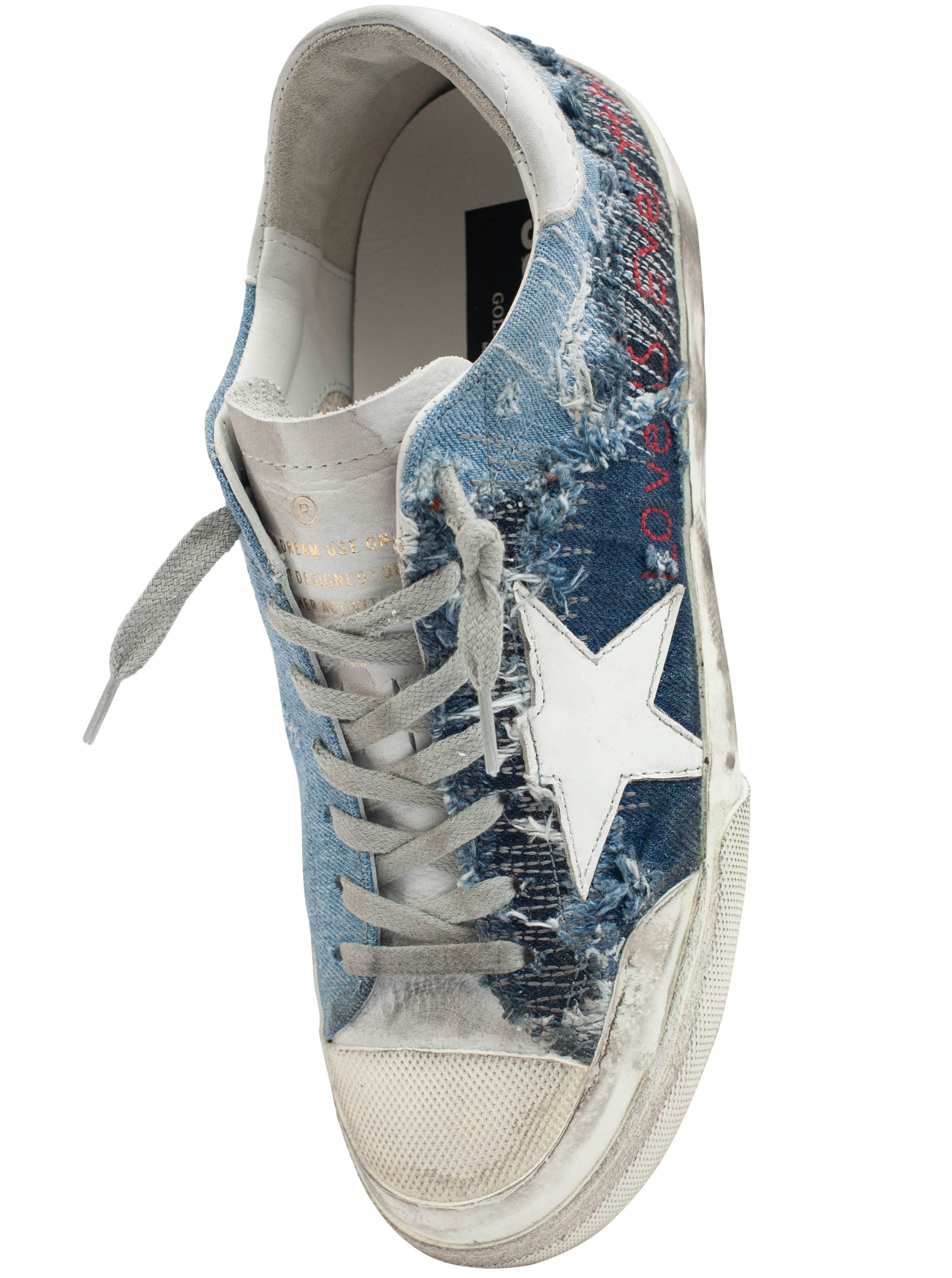 Buy Goose blue denim superstar penstar sneakers for $615 online on SV77, GMF00107/F000796/80532