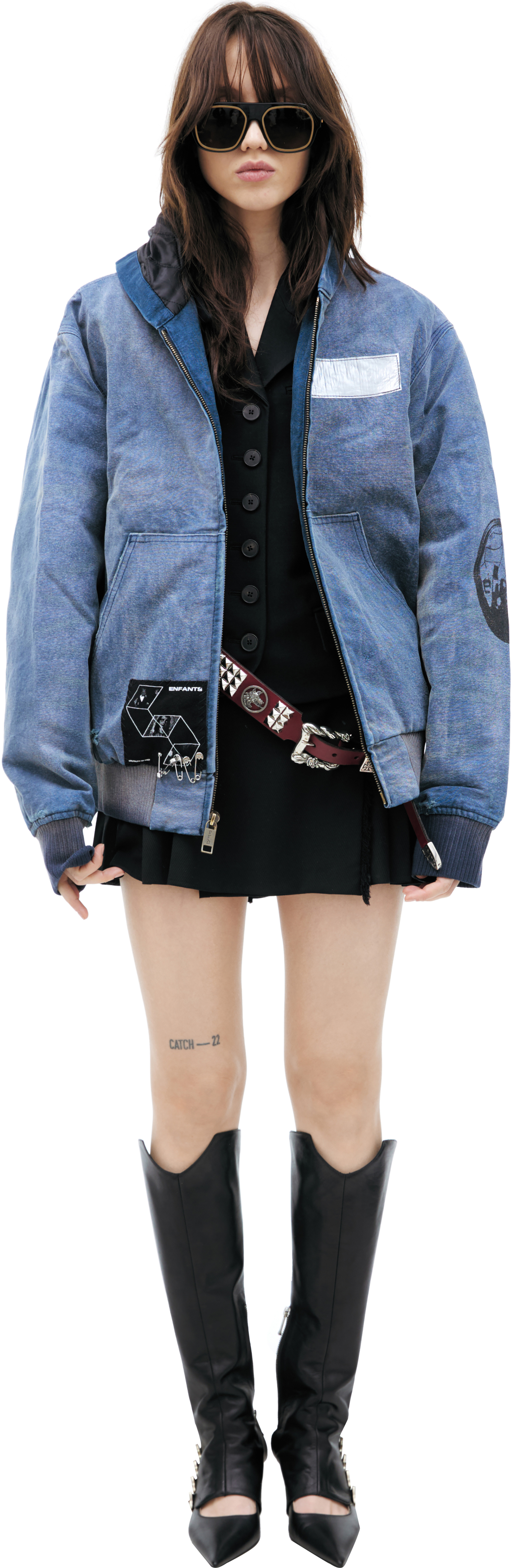 Enfants Riches Déprimés Denim jacket with patches