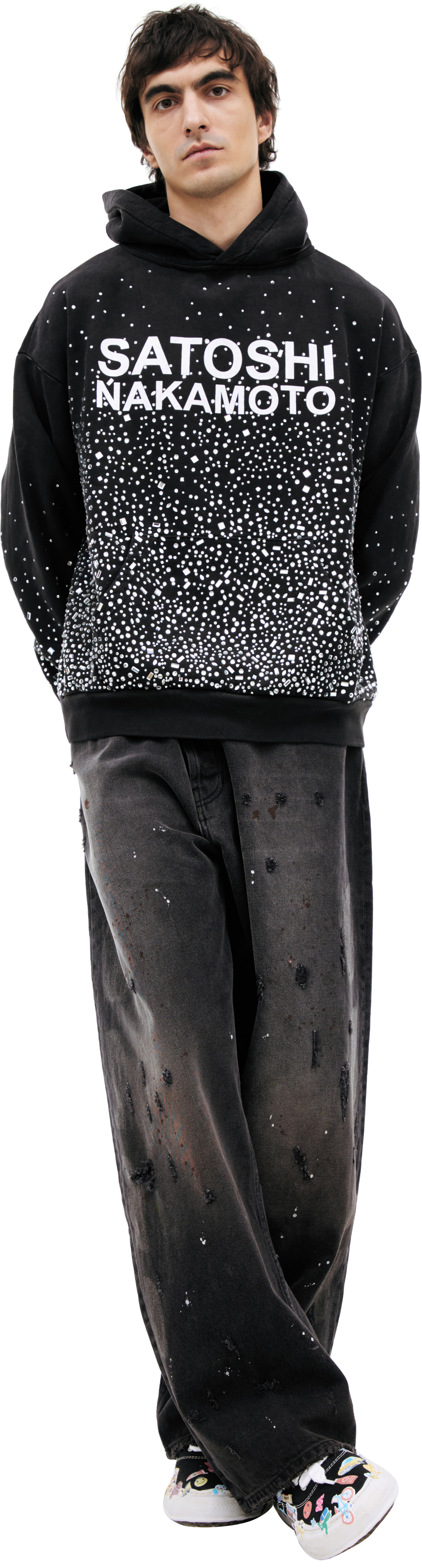 Satoshi Nakamoto Hoodie with crystals