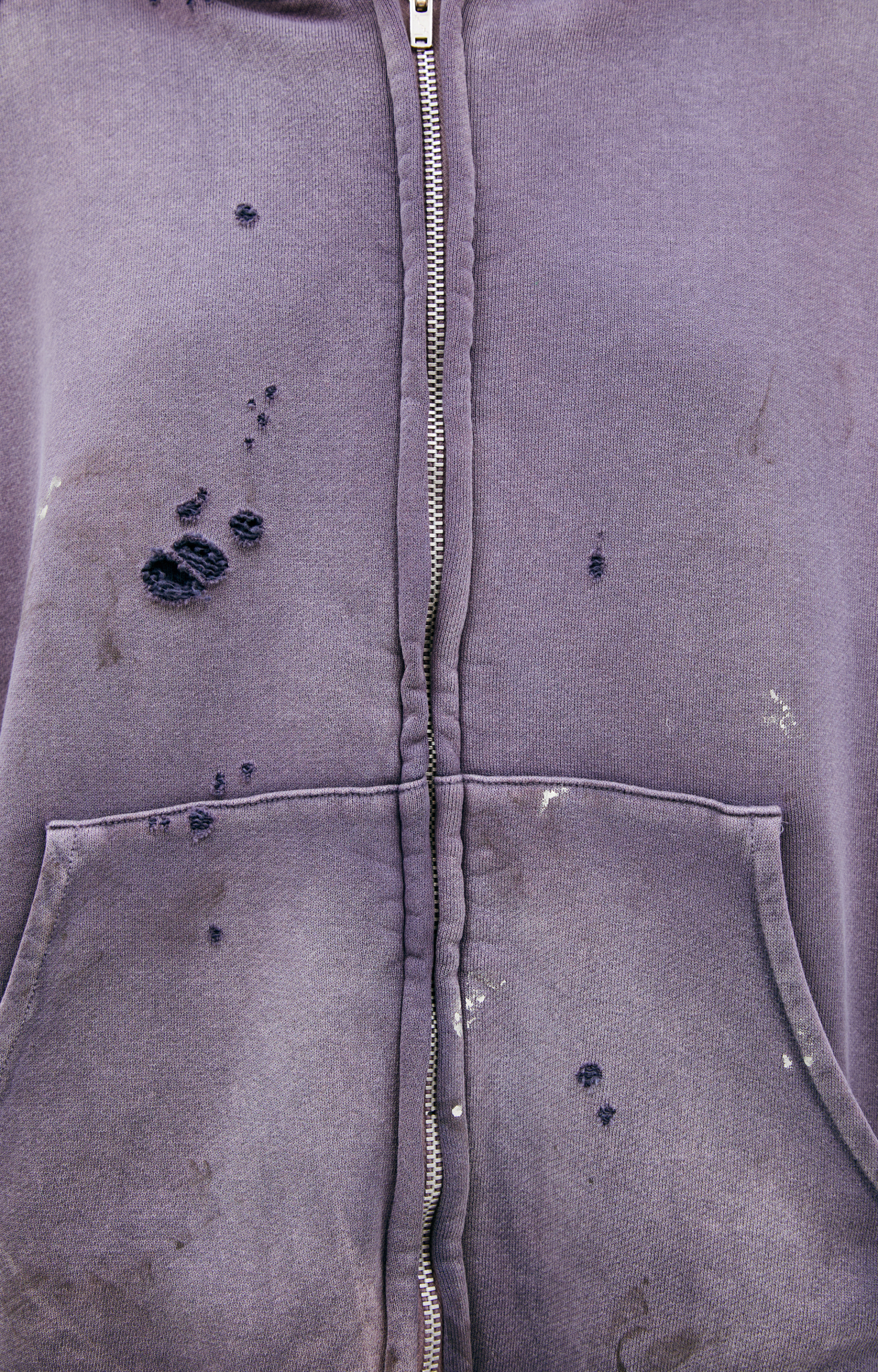 Saint Mxxxxxx Ripped hoodie with zipper