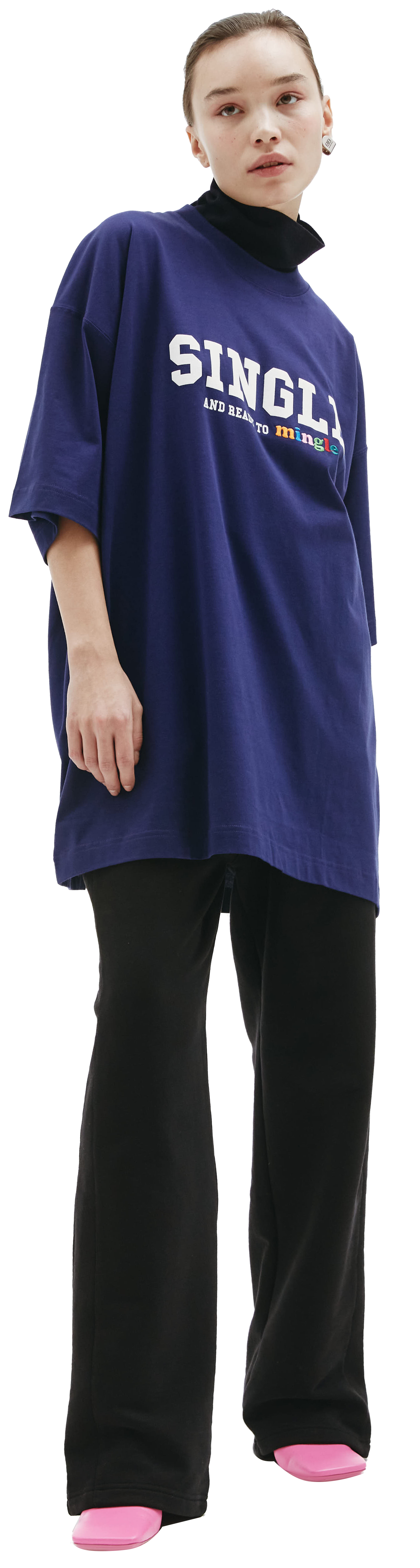 VETEMENTS Single Mingle navy printed t-shirt