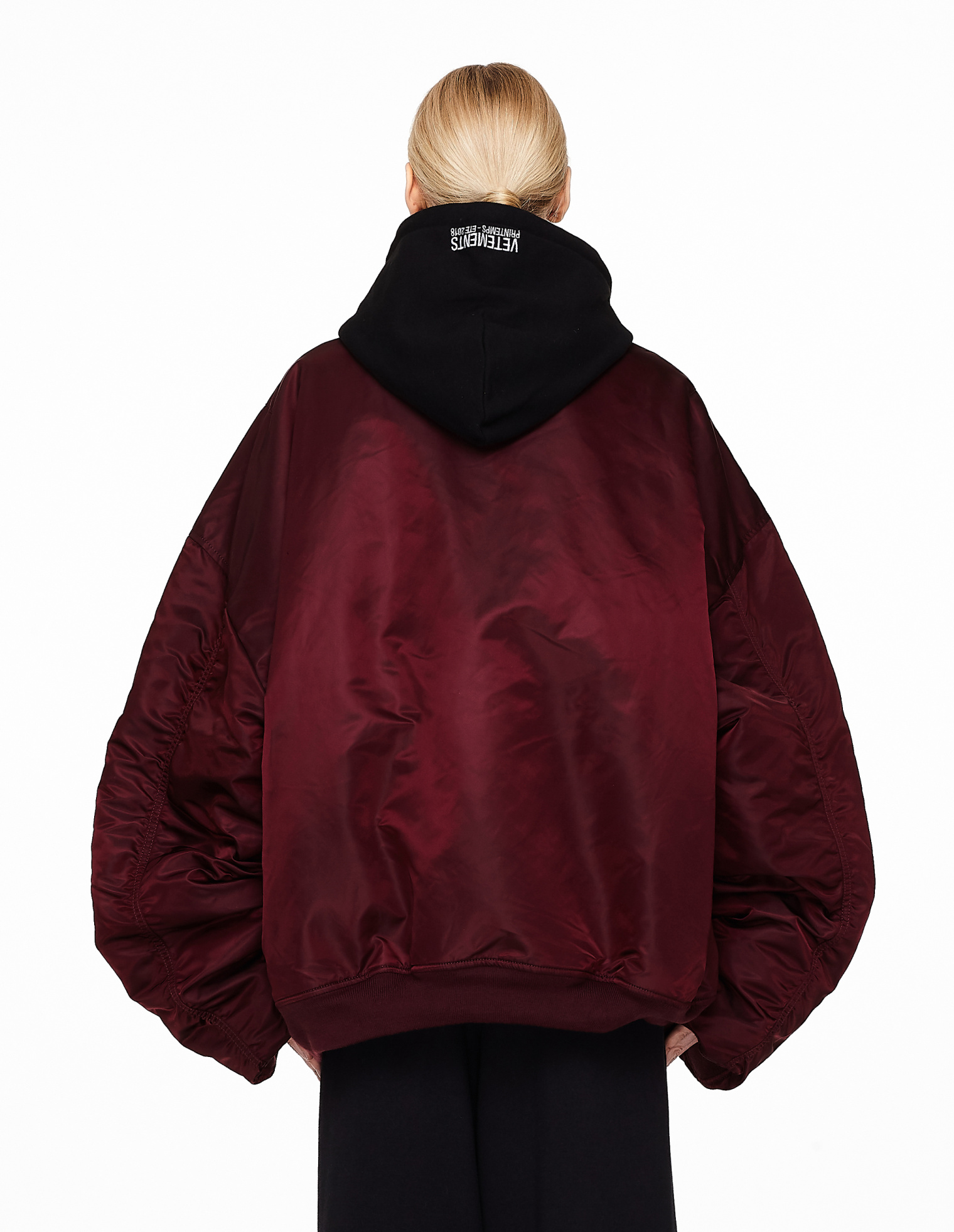 VETEMENTS Alpha Industries Burgundy Bomber Jacket