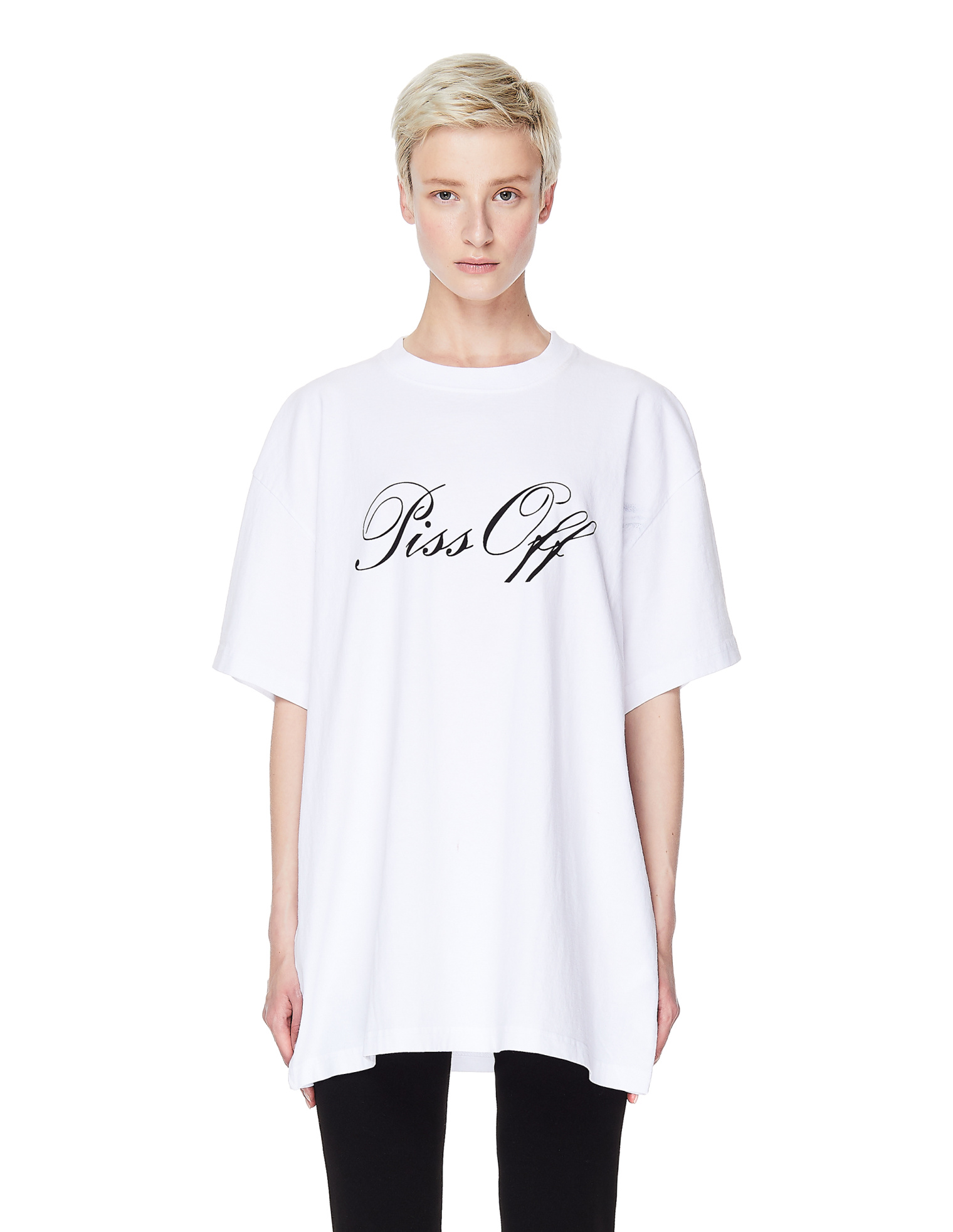 Midnight Studios Piss Off Printed White T-shirt
