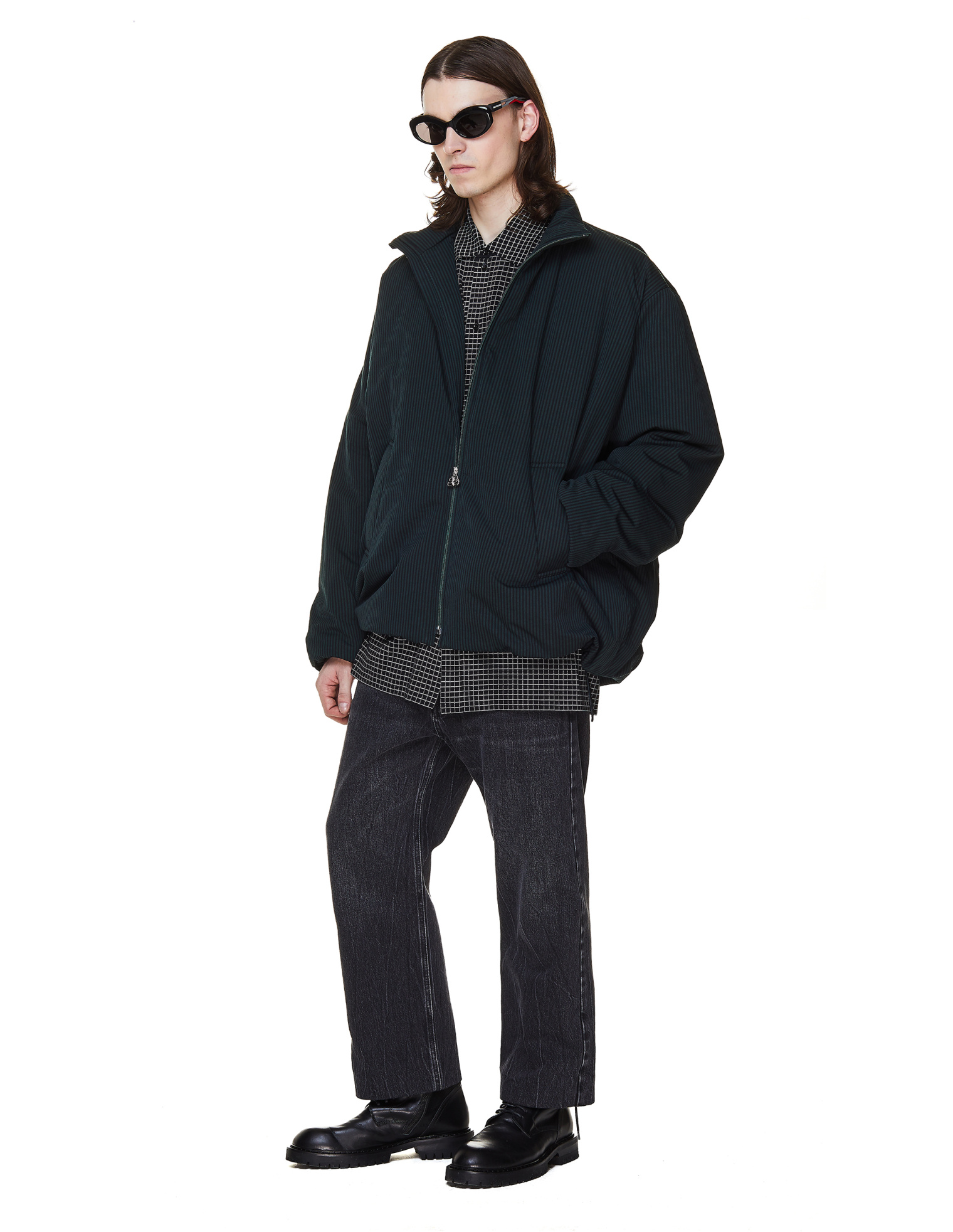 Balenciaga Рубашка из шелкового джерси в клетку