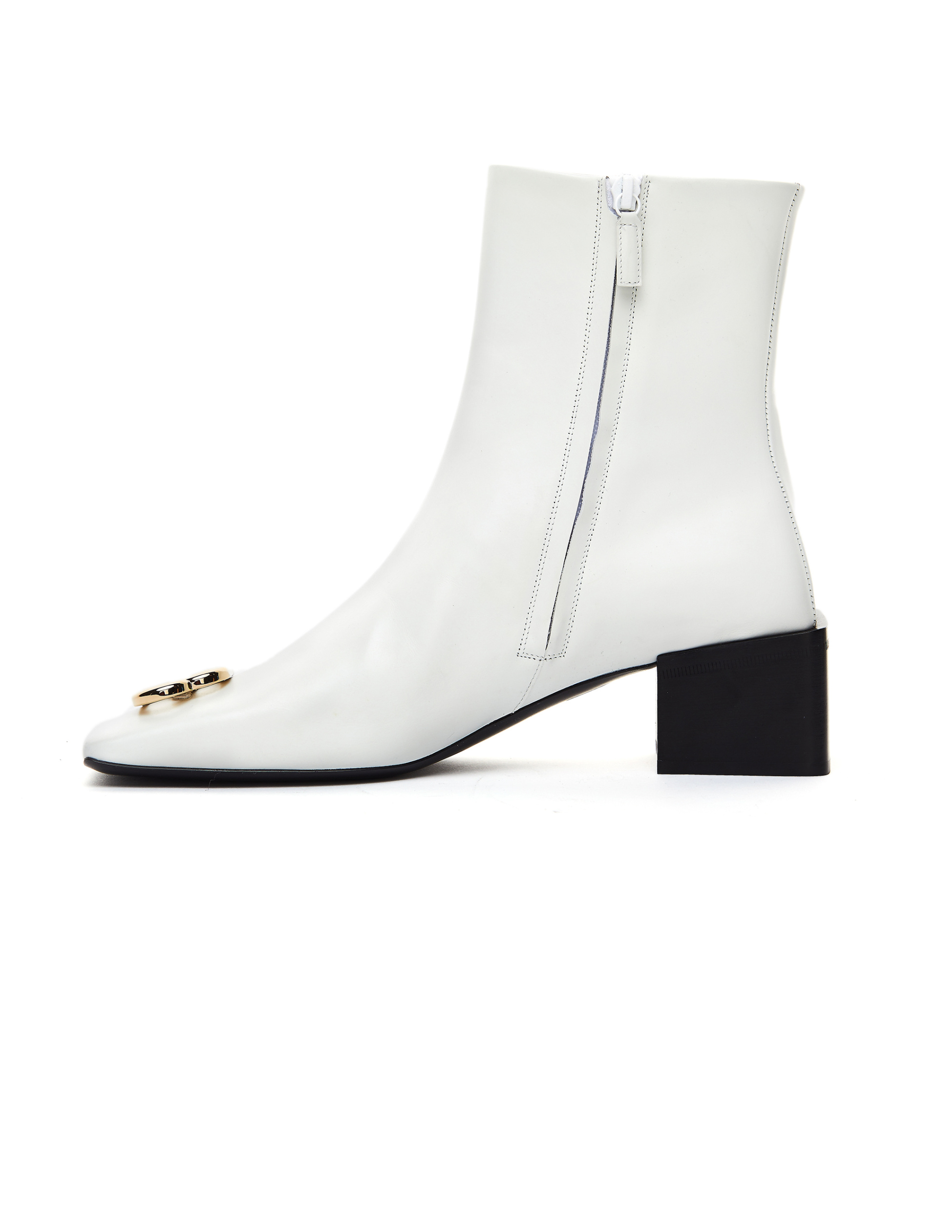 Balenciaga Leather Double Square BB Ankle Boots