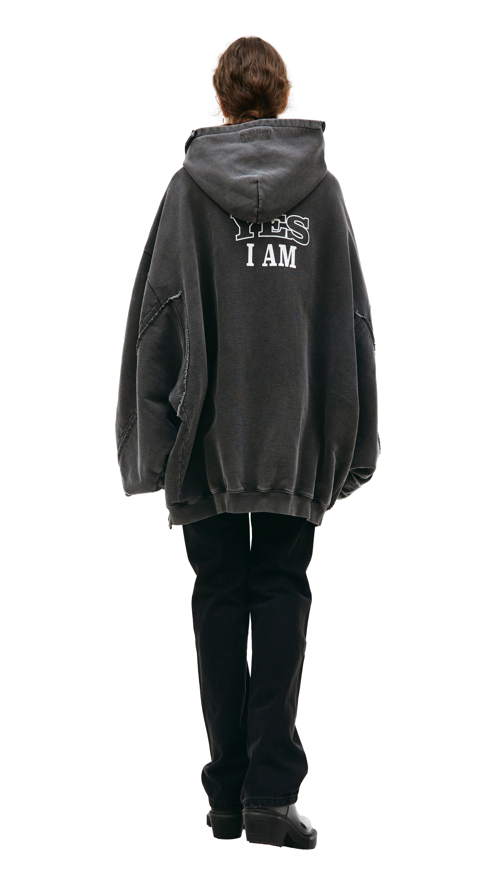 VETEMENTS \'Fan\' printed zip up hoodie