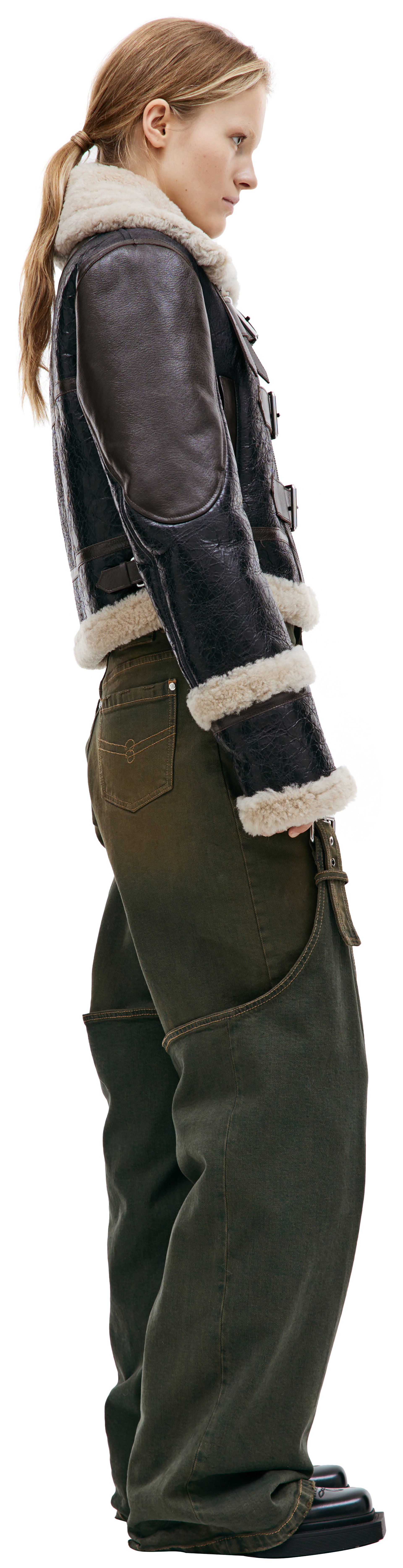 Blumarine Cropped shearling jacket