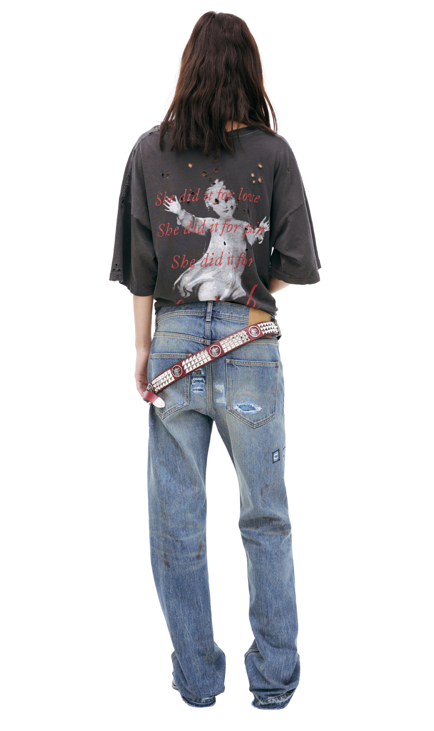 Buy Enfants Riches Déprimés women blue elvis texas flare jeans for 