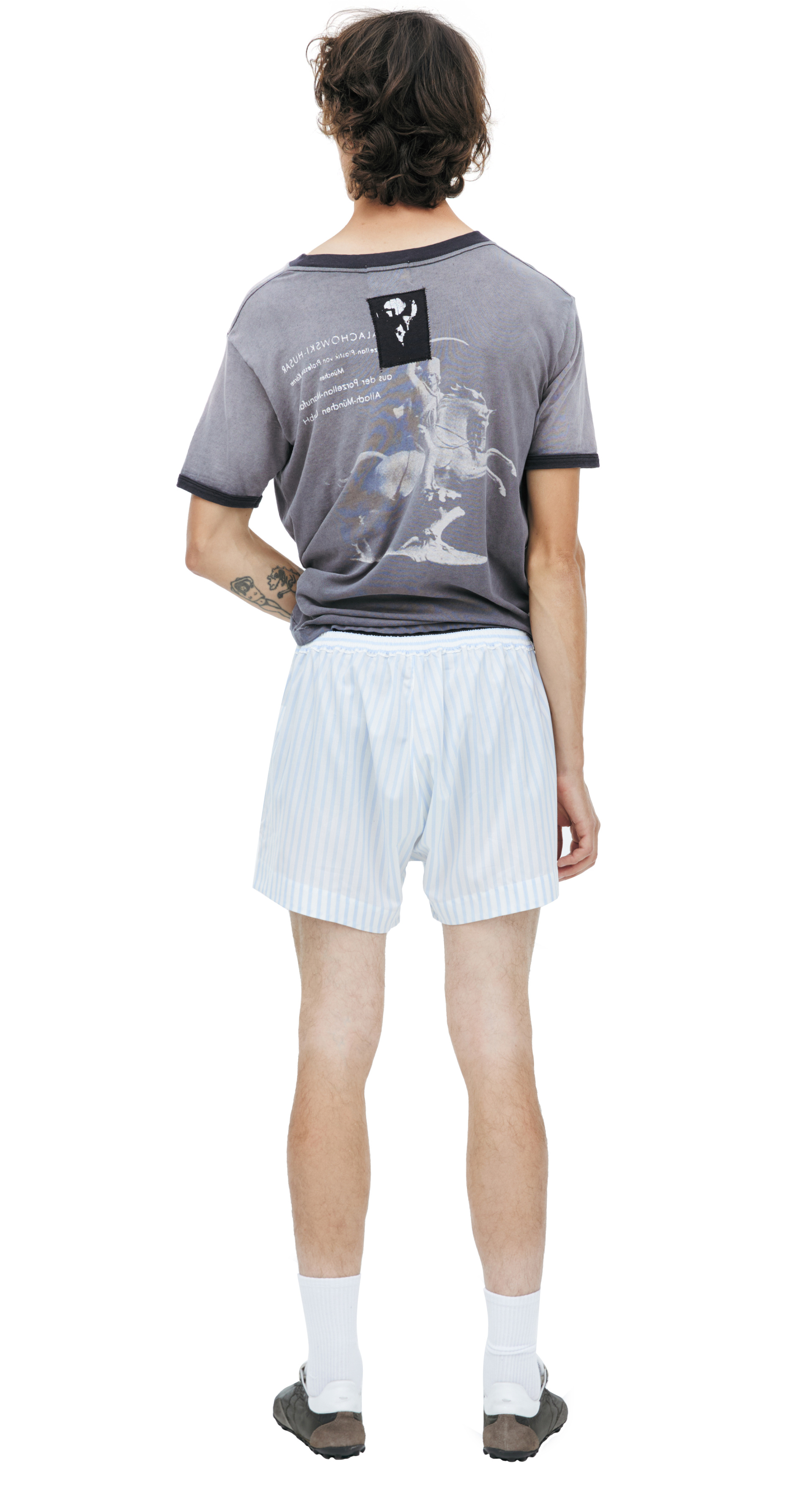 Enfants Riches Déprimés Striped wool shorts