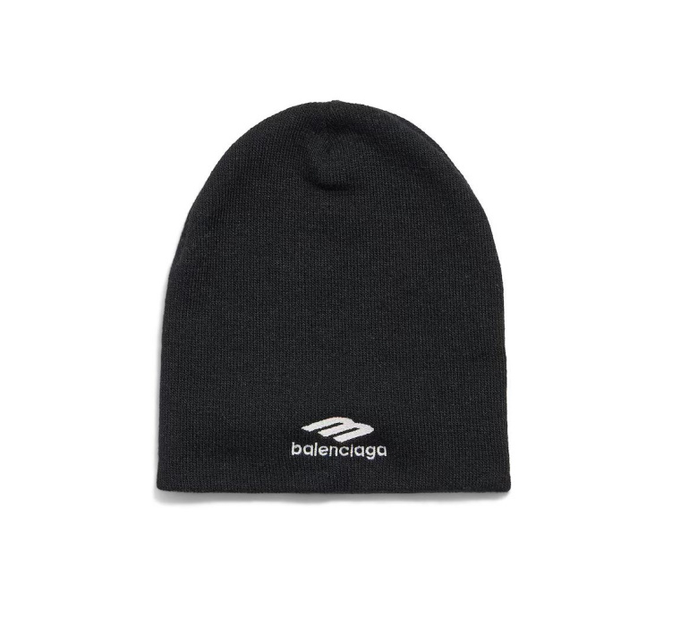 Balenciaga Black beanie with logo