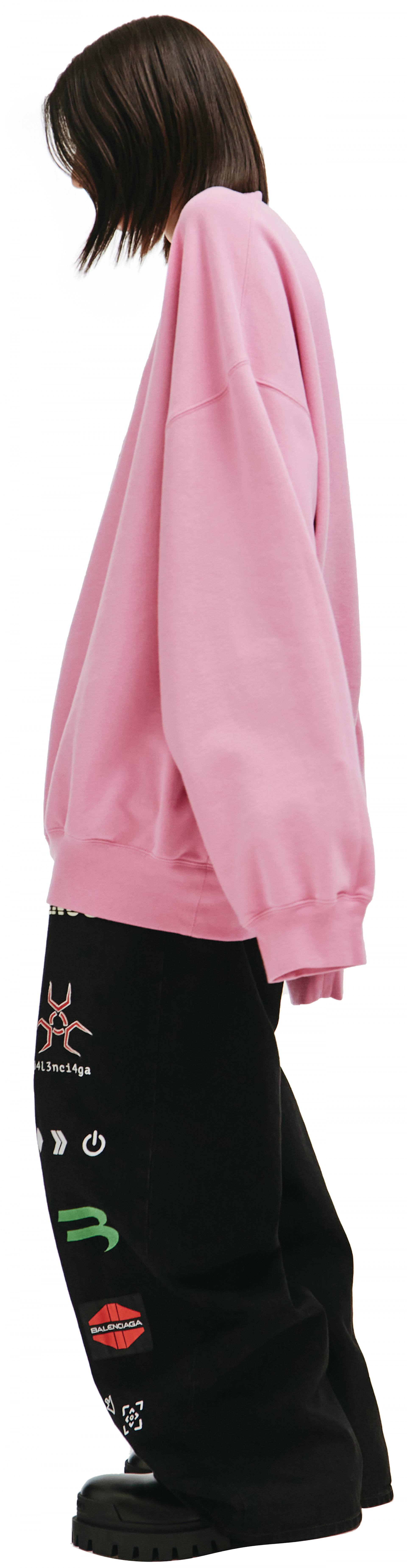Balenciaga Pink \'Gay Pride\' Embroided Sweatshirt