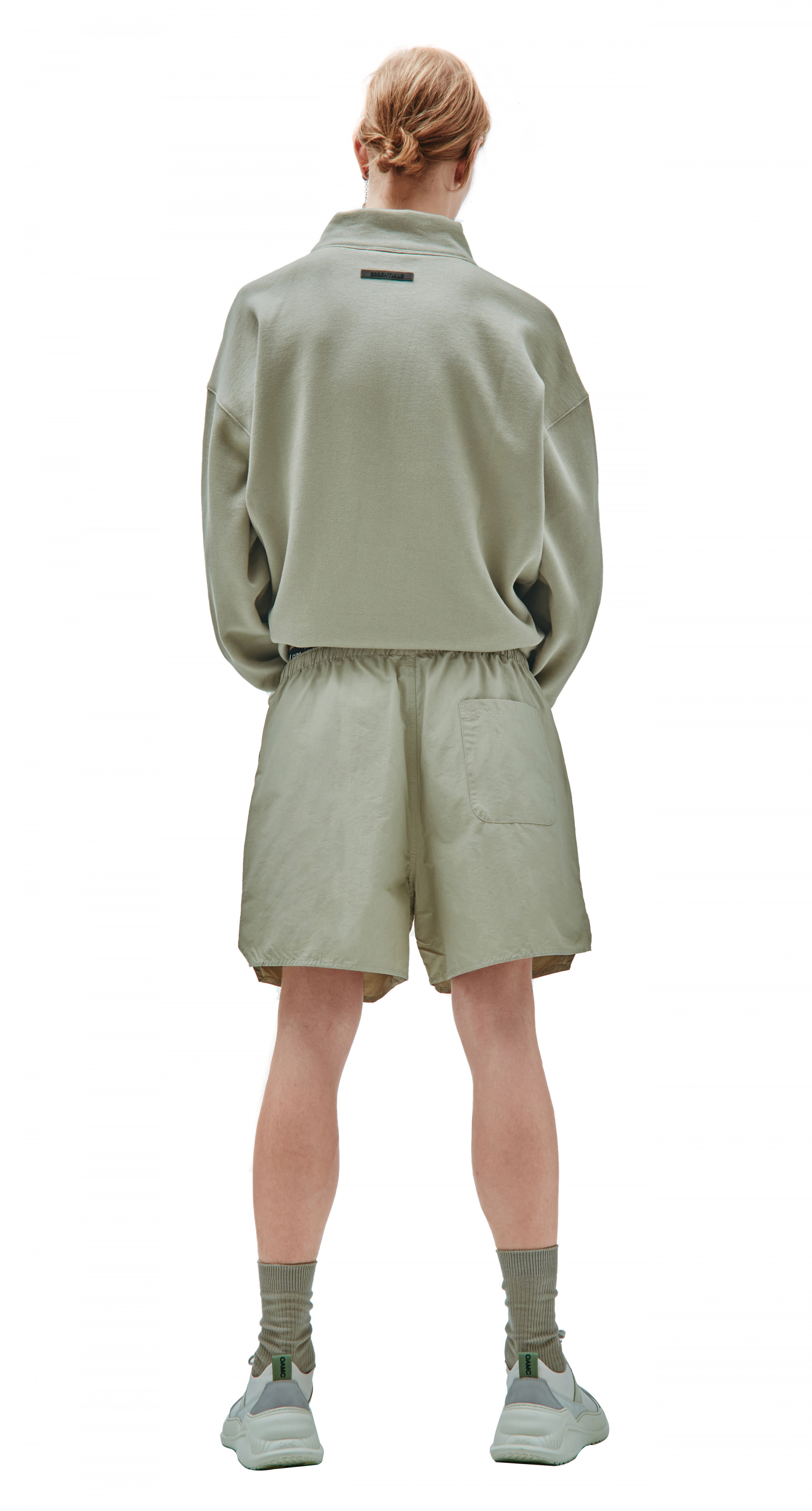 Buy Fear of God Essentials men green logo print nylon shorts for $137  online on SV77, 160SU212010F