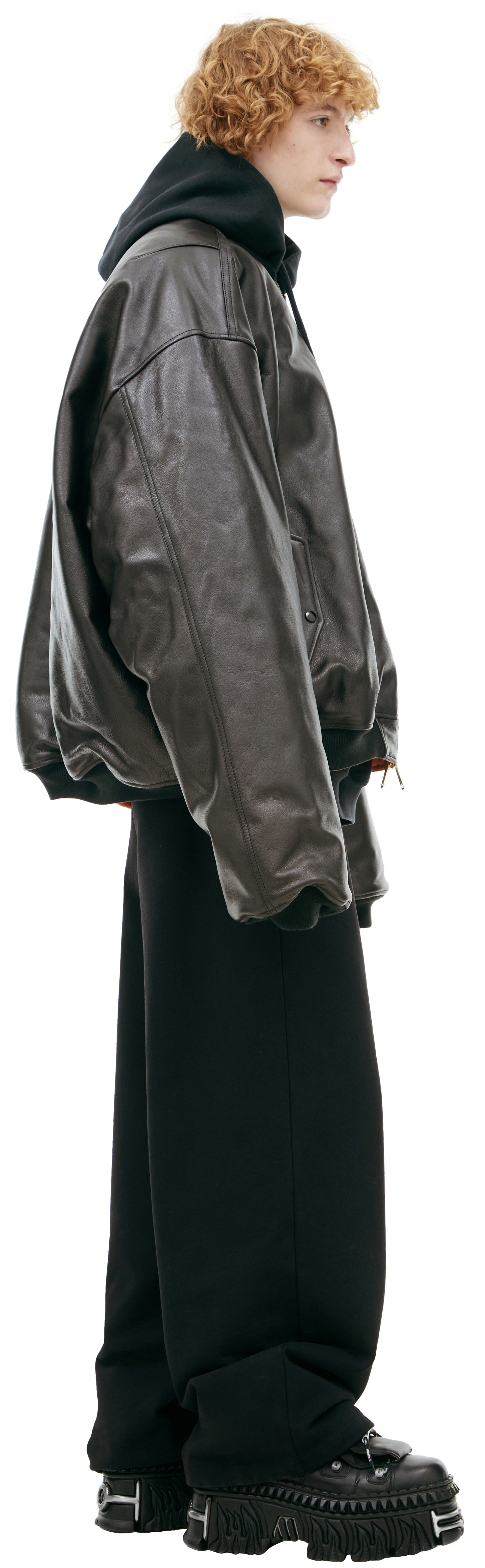 VETEMENTS Black leather bomber