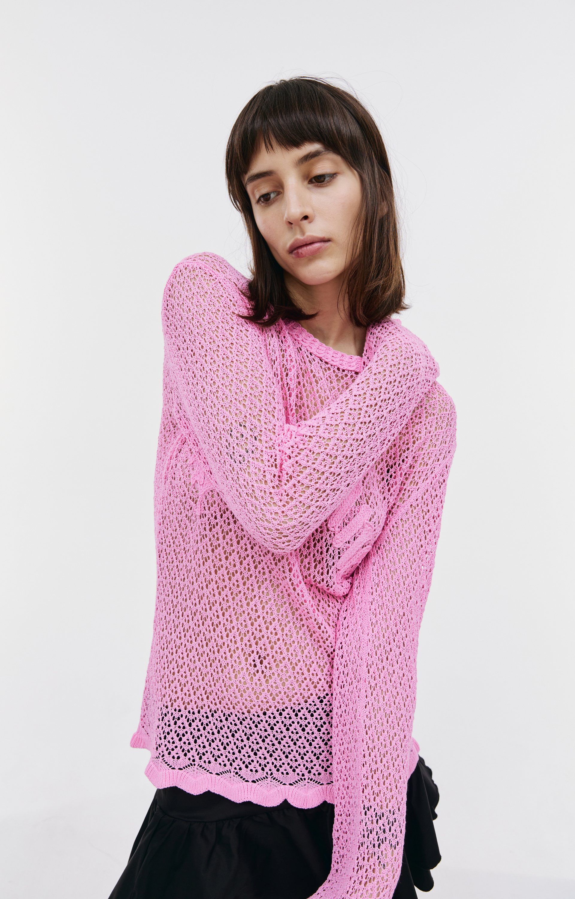 Blumarine Pink Scalloped Sweater