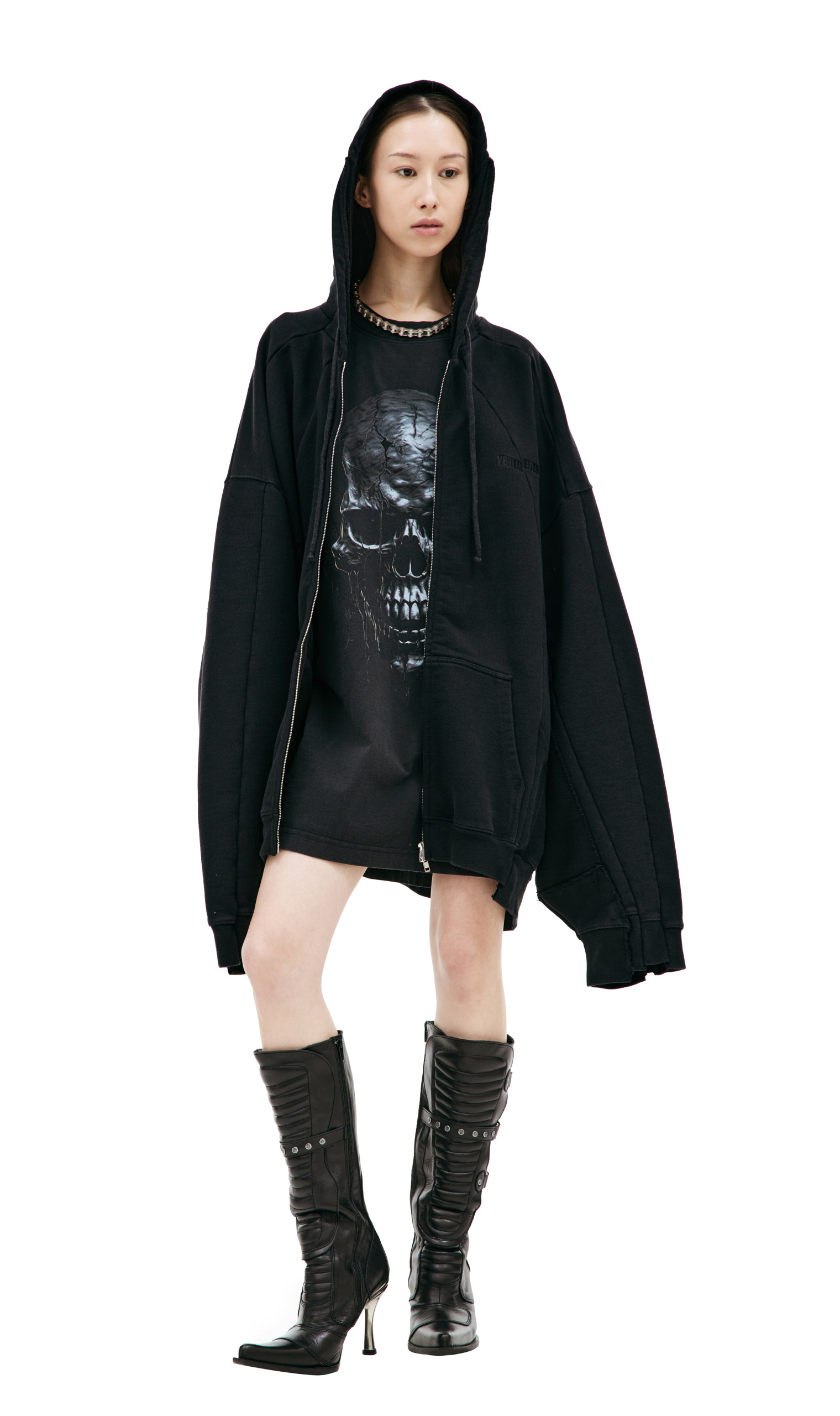 VETEMENTS Black hoodie with zipper