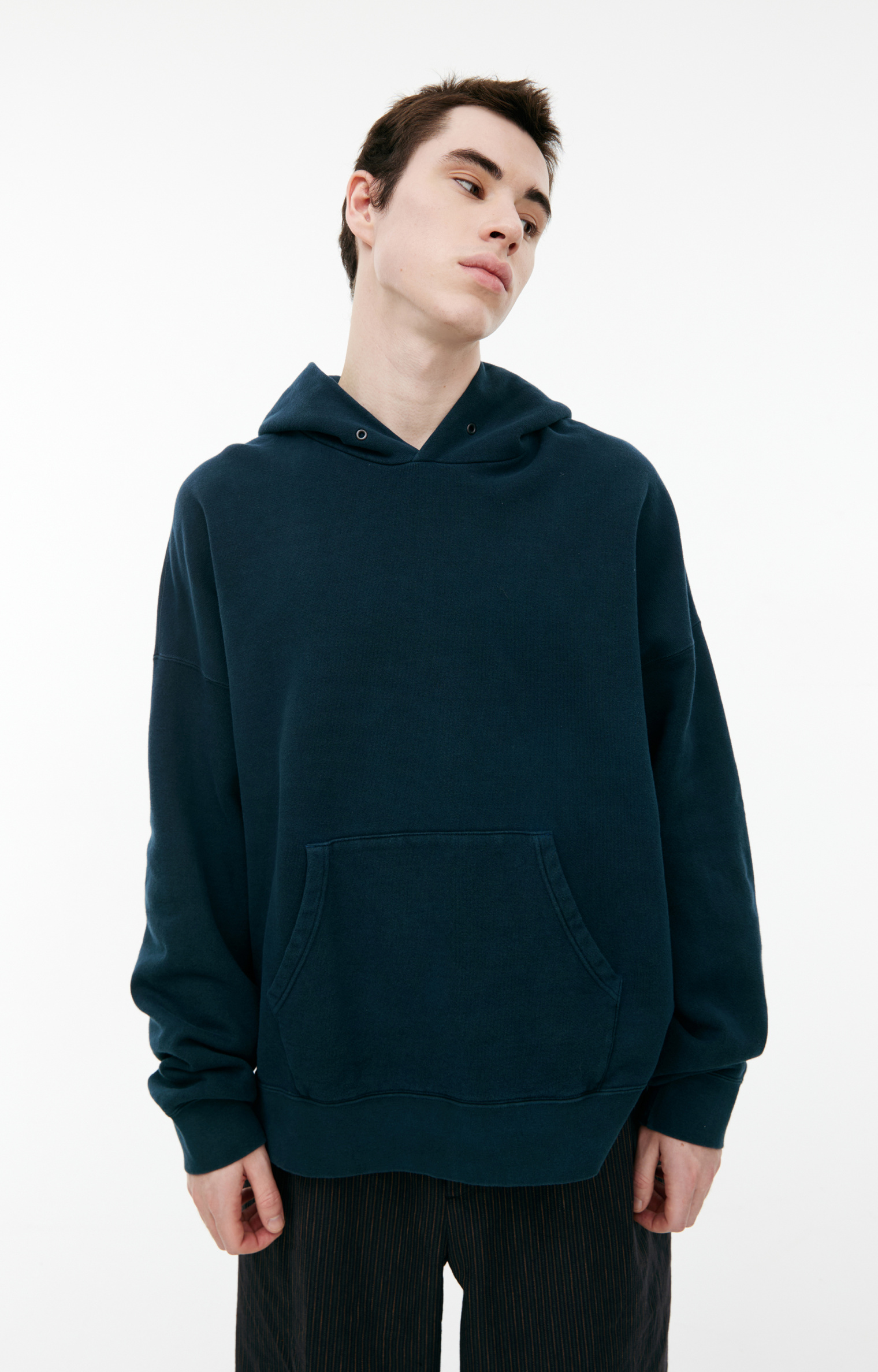 visvim Navy blue hoodie with pocket