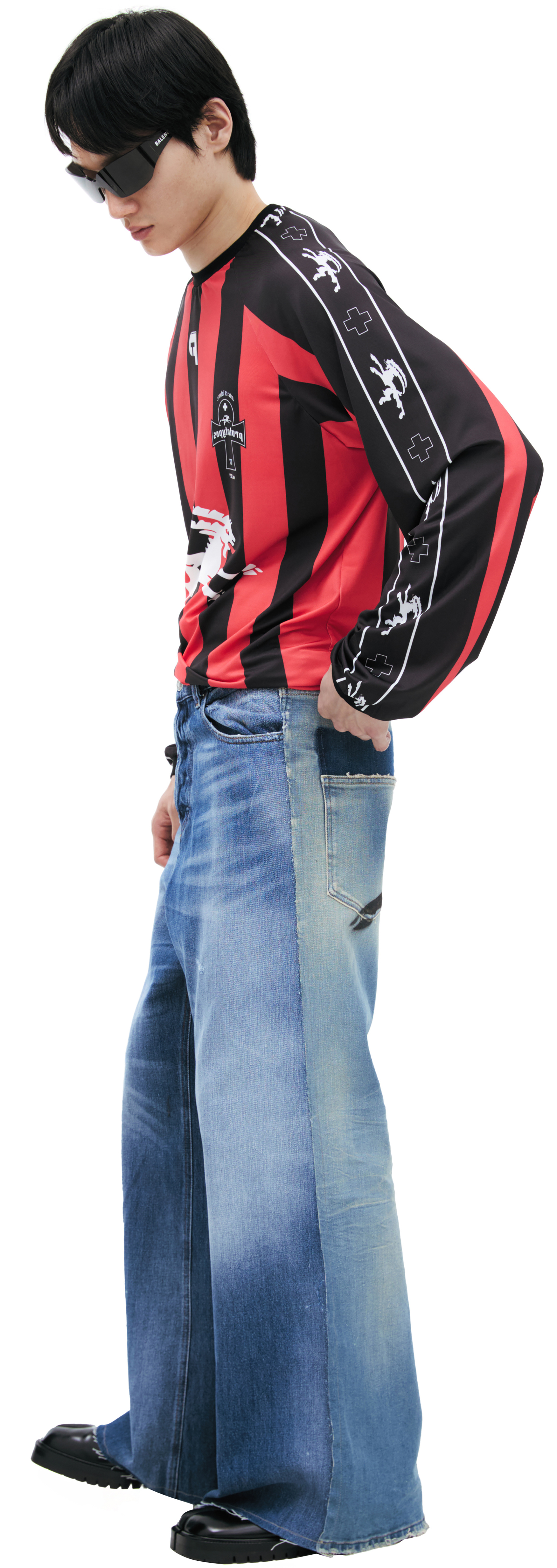 PROTOTYPES Wide jeans with paint effect