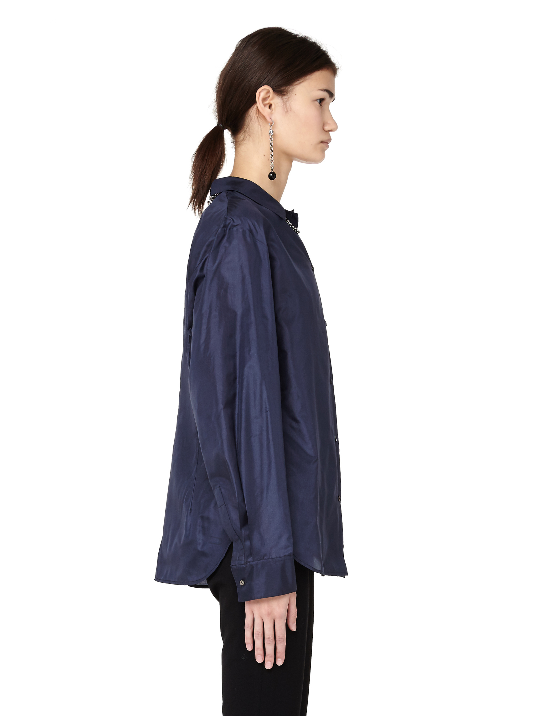 The Row Blue Silk Shirt