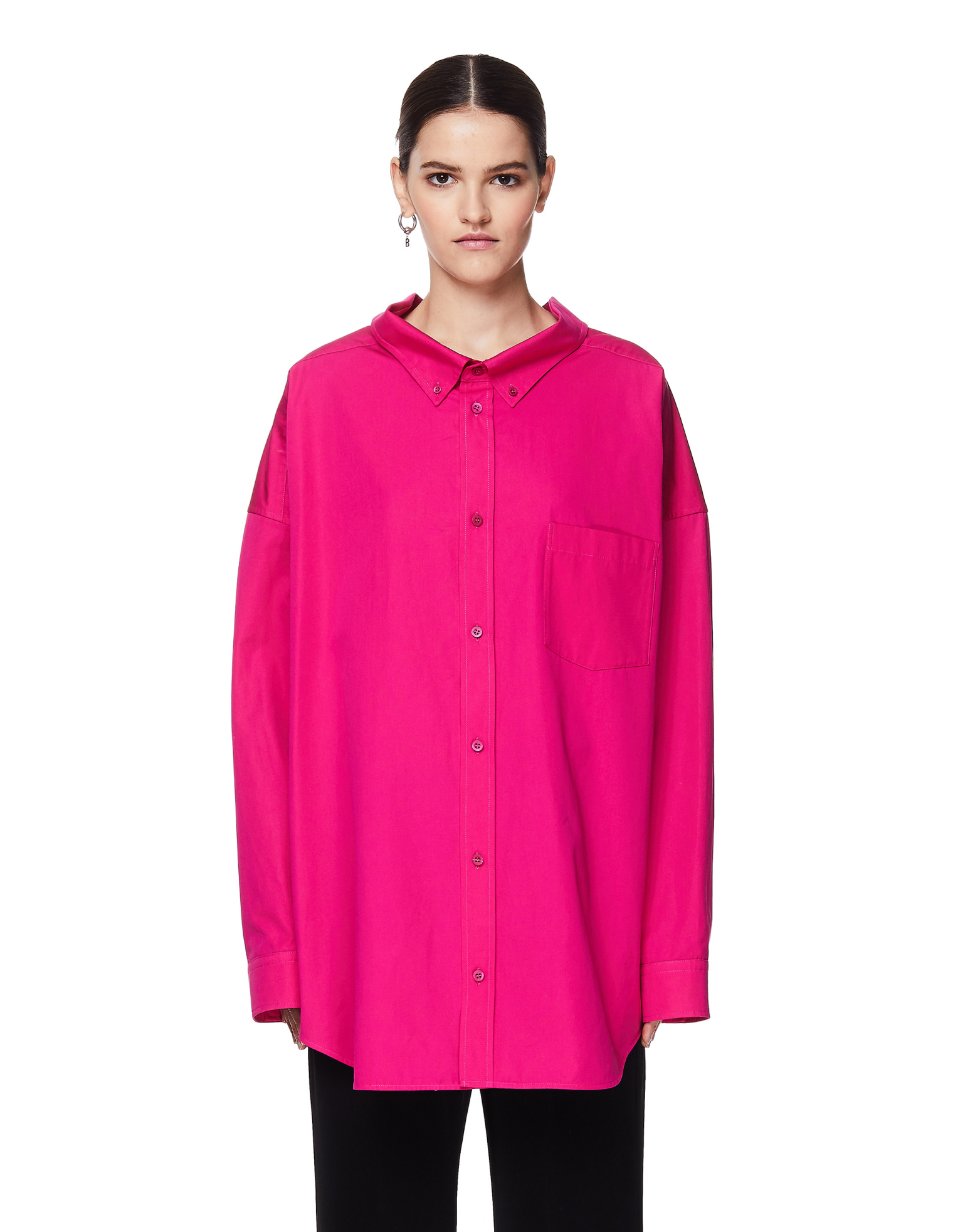 Balenciaga Fuchsia Cotton Cocoon Swing Shirt