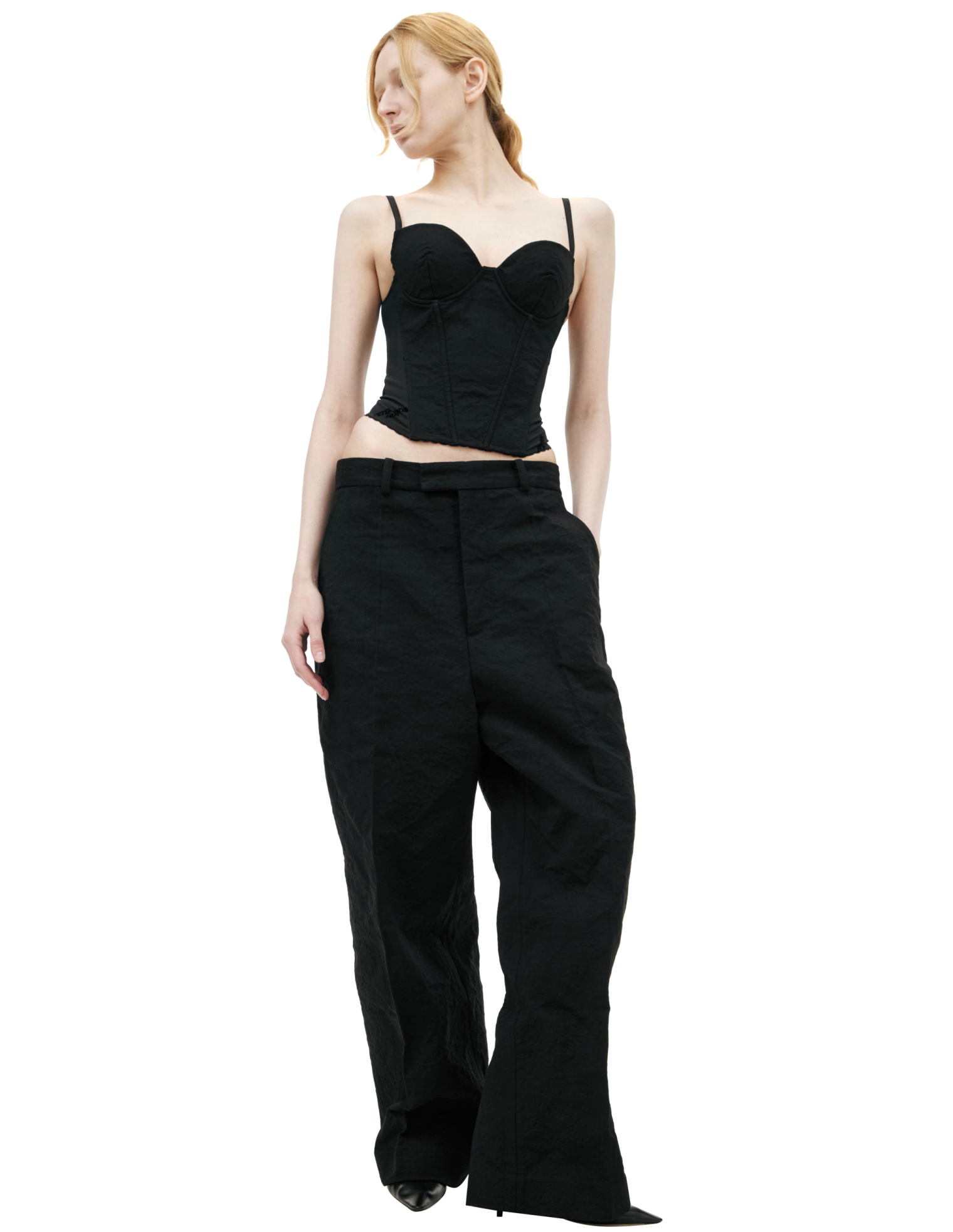 VETEMENTS Корсет-WA66TO100B прозрачный сзади, пушап, черн