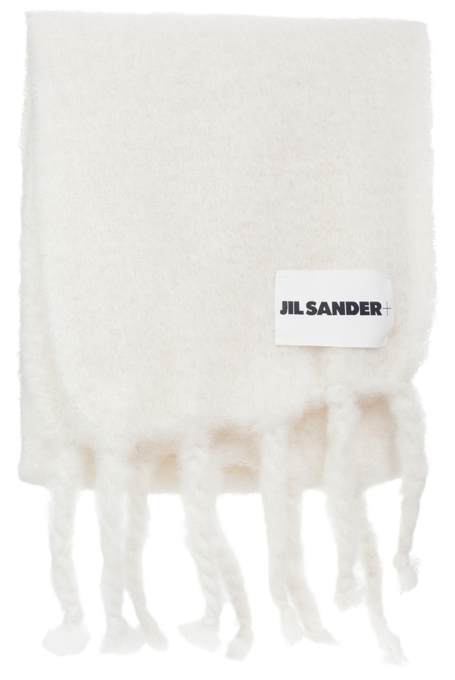 Jil Sander White knit mohair scarf