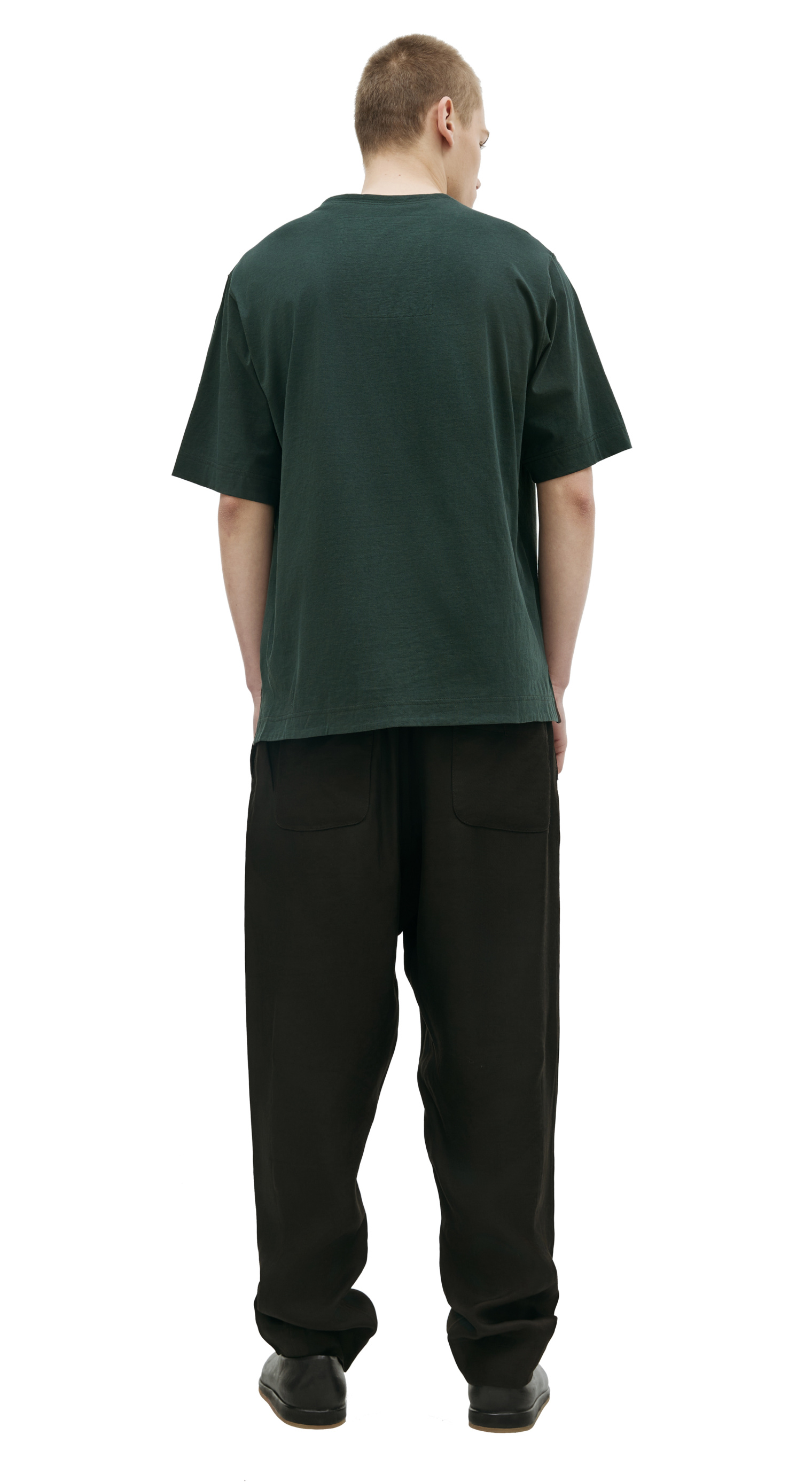 Ziggy Chen Green cotton t-shirt on buttons