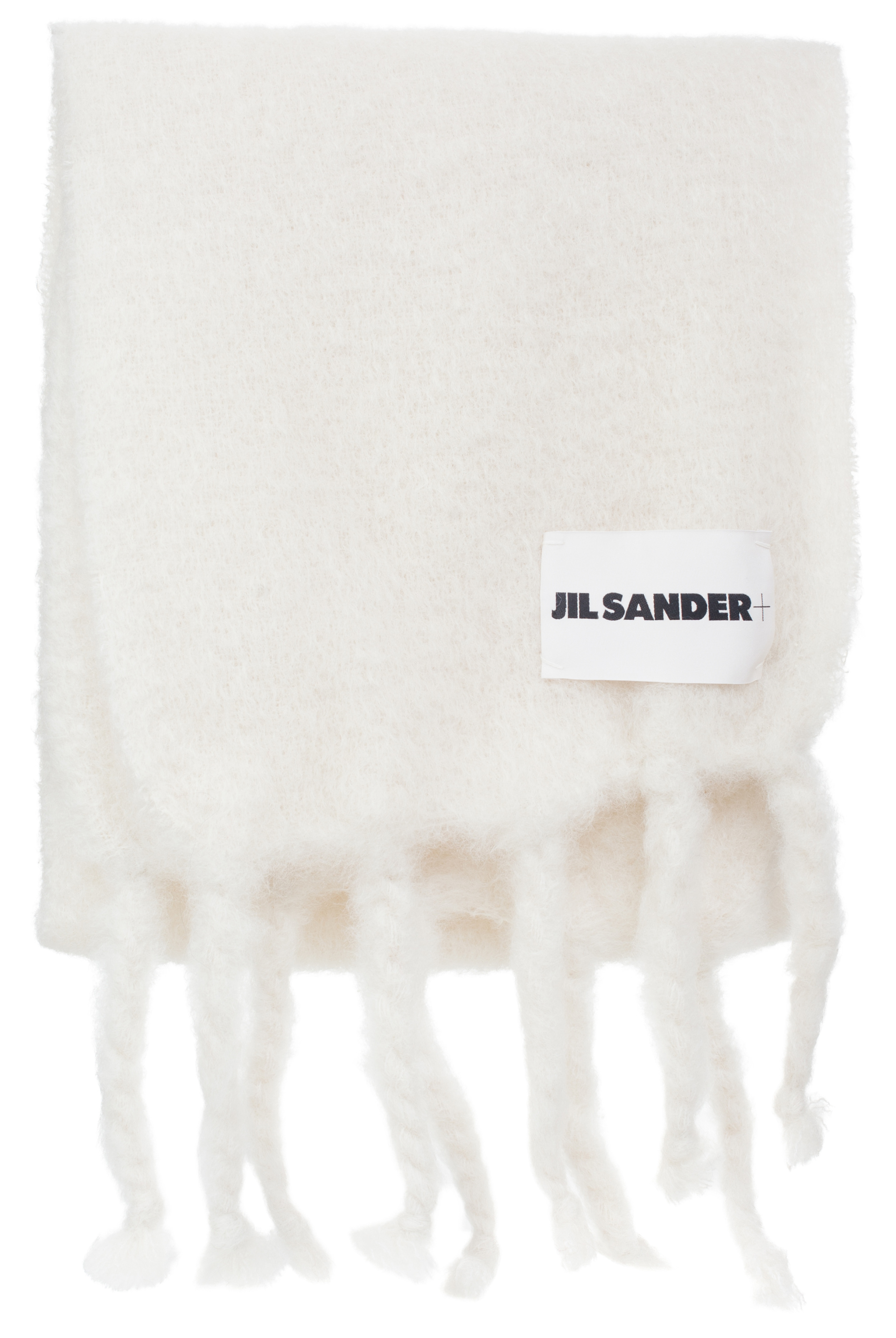 Jil Sander White knit mohair scarf