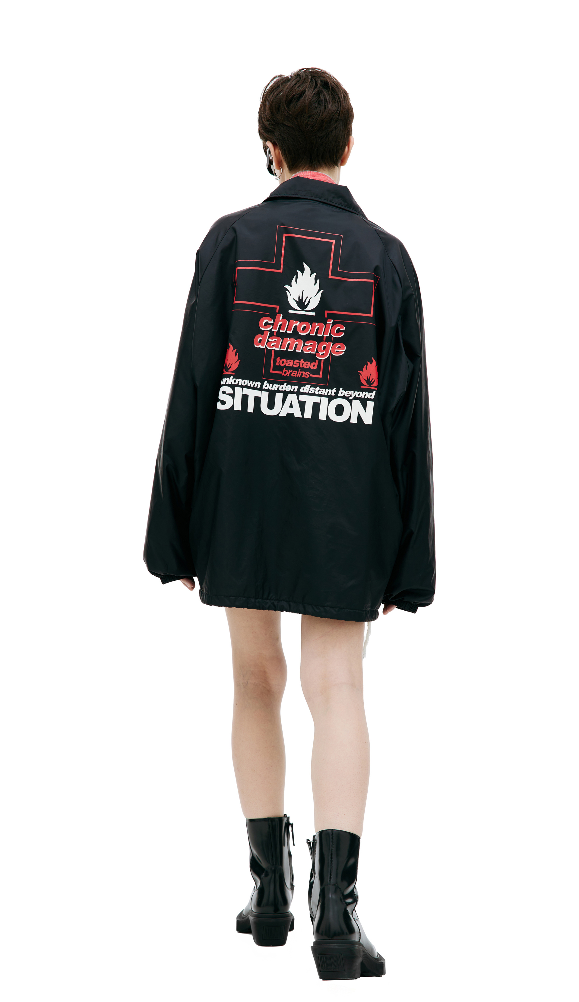 Saint Michael Nylon printed hoodie