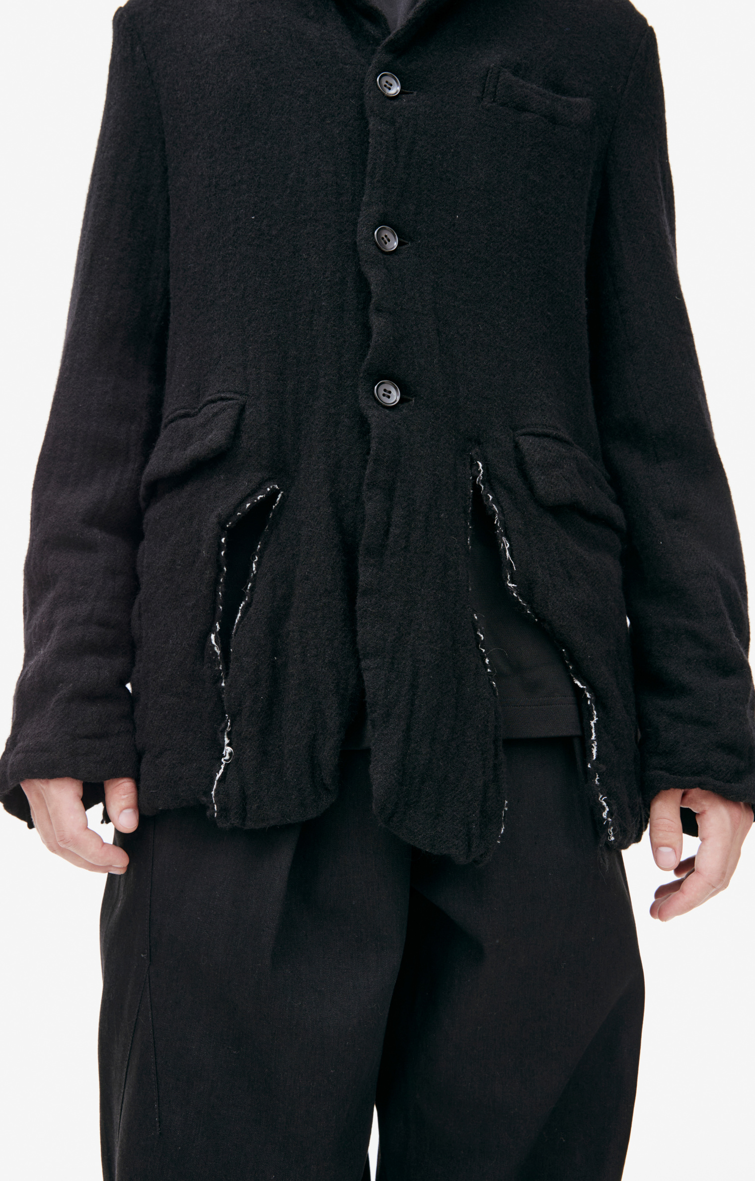 Comme des Garcons Ripped wool jacket