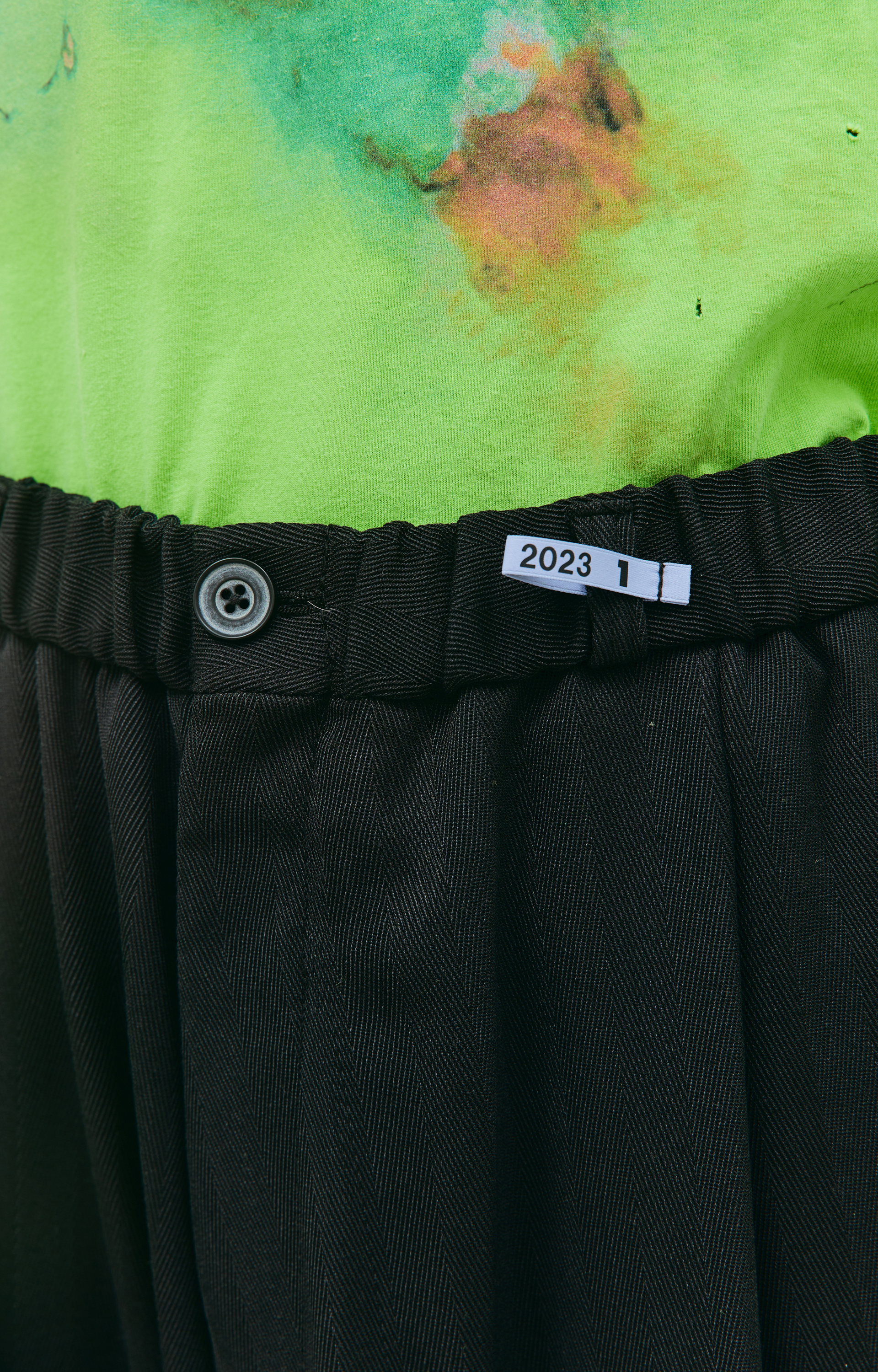Maison Mihara Yasuhiro Wrapped-waist herringbone trousers