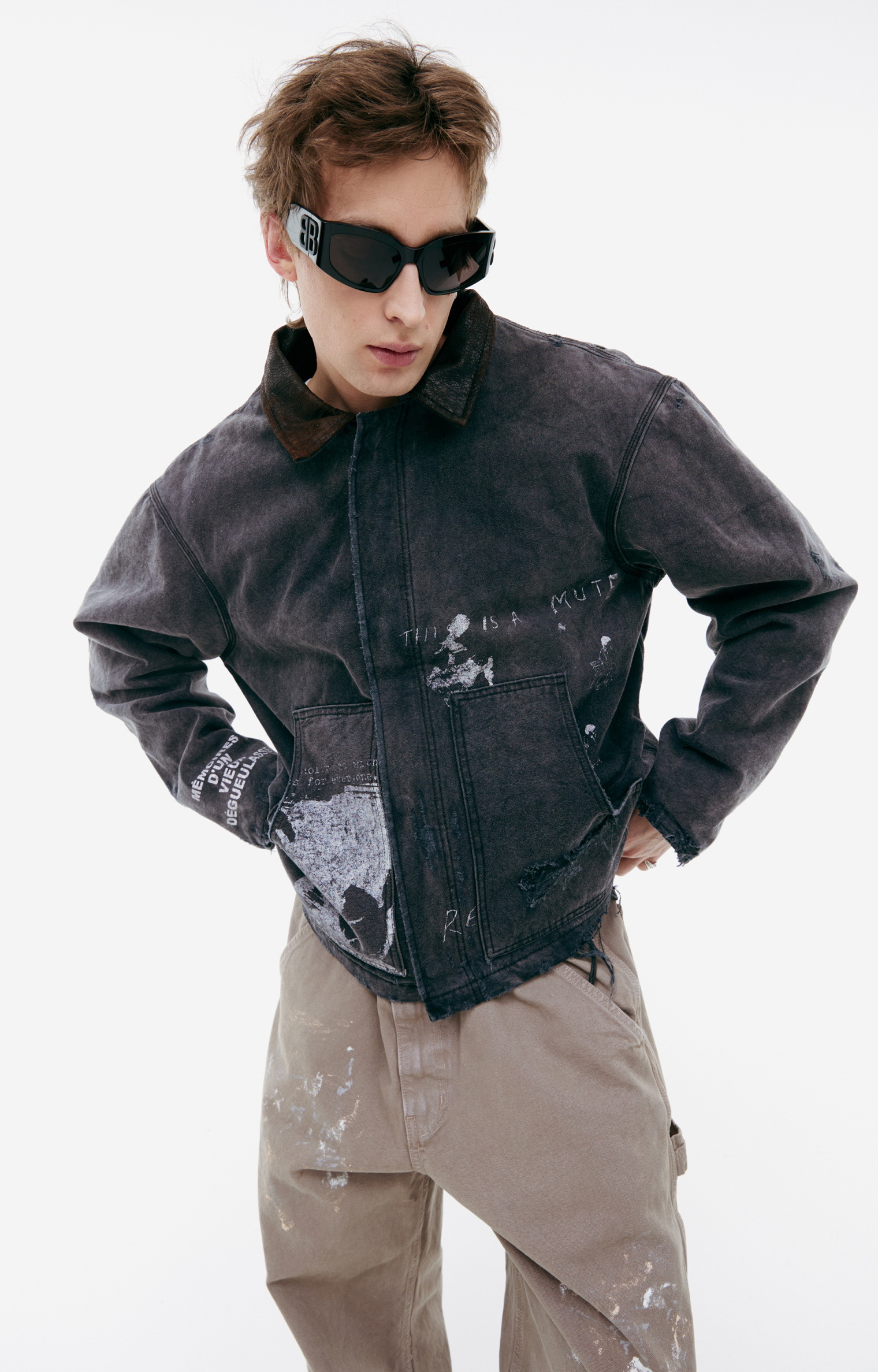 Enfants Riches Deprimes Grey monoprint jacket