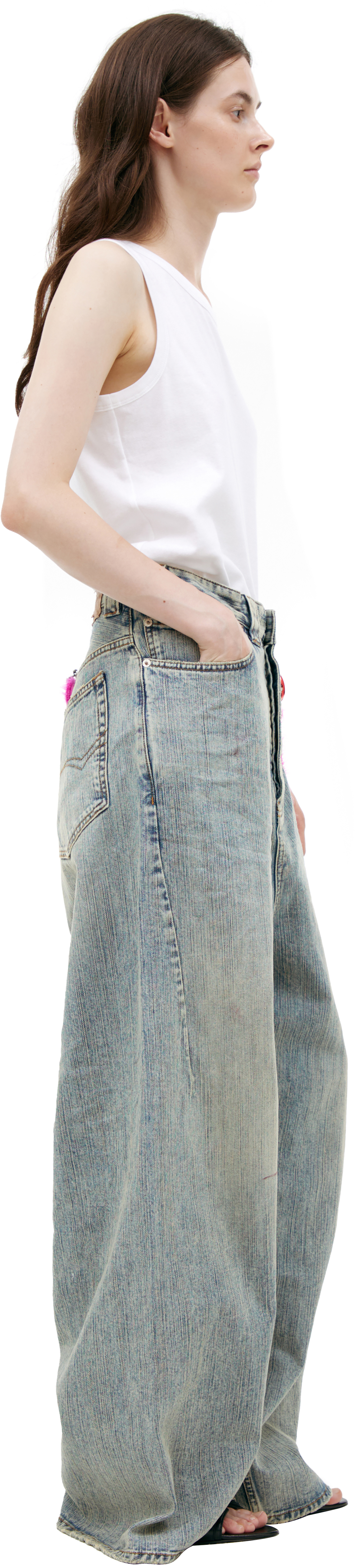 Balenciaga Wide jeans with keychain