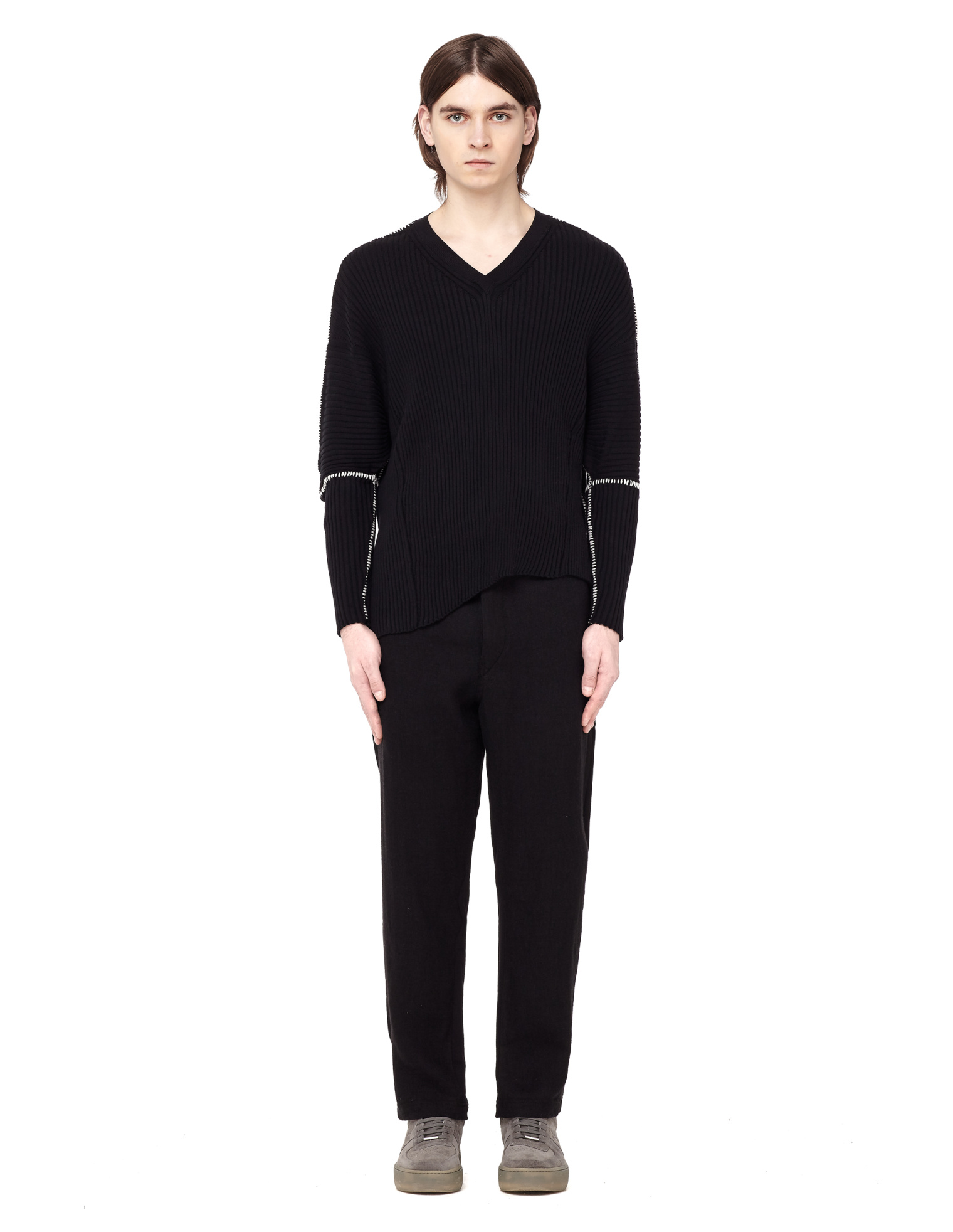 Ann Demeulemeester Ribbed Asymmetric Sweater
