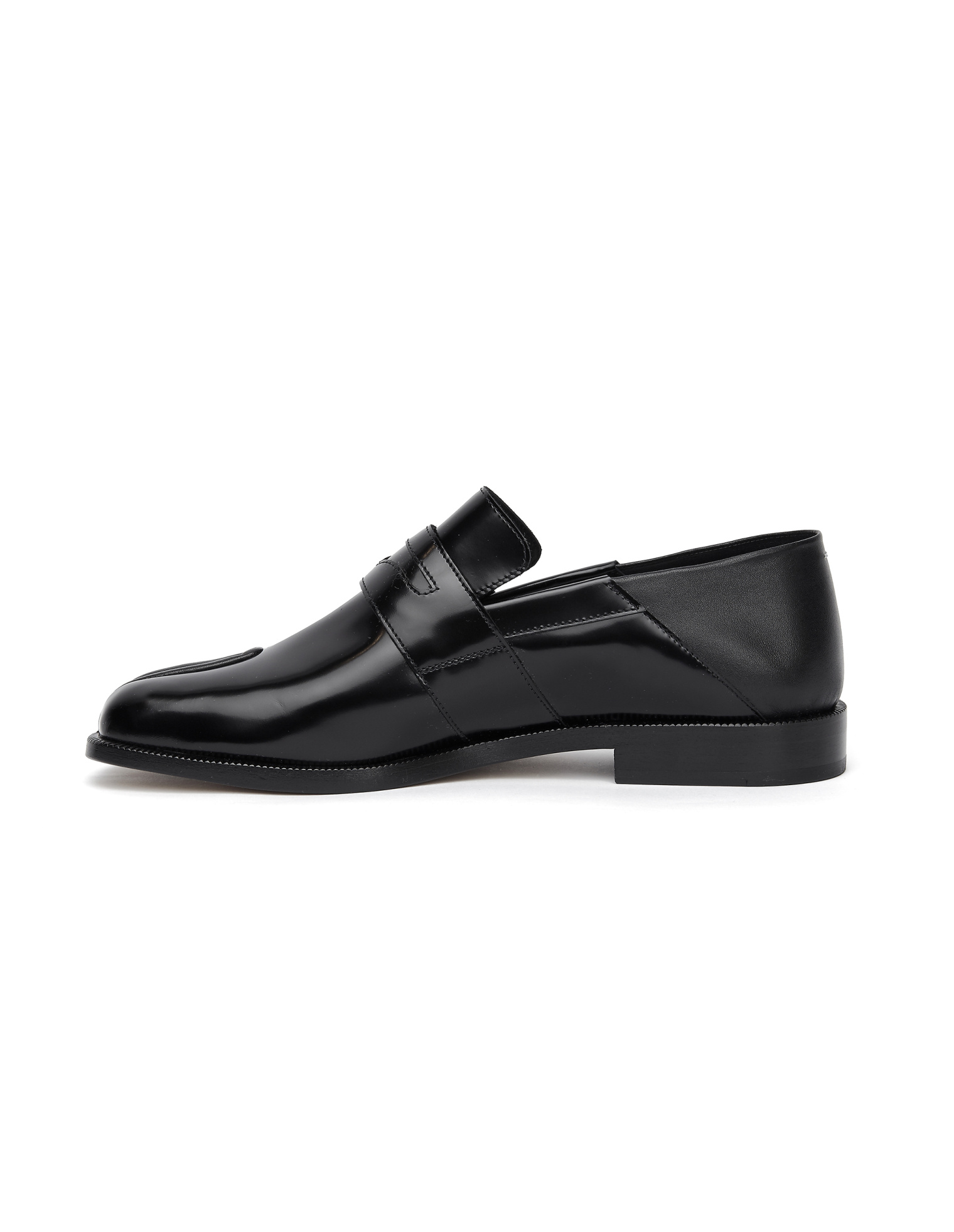 Maison Margiela Black Leather Tabi Loafers