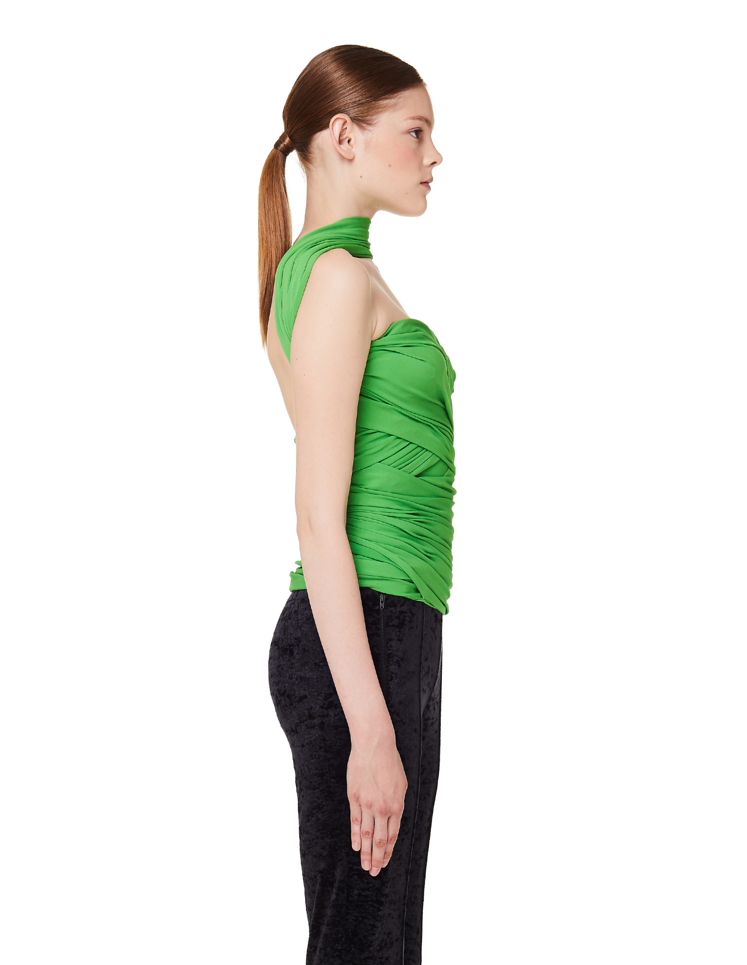 Balenciaga Green Draped Top