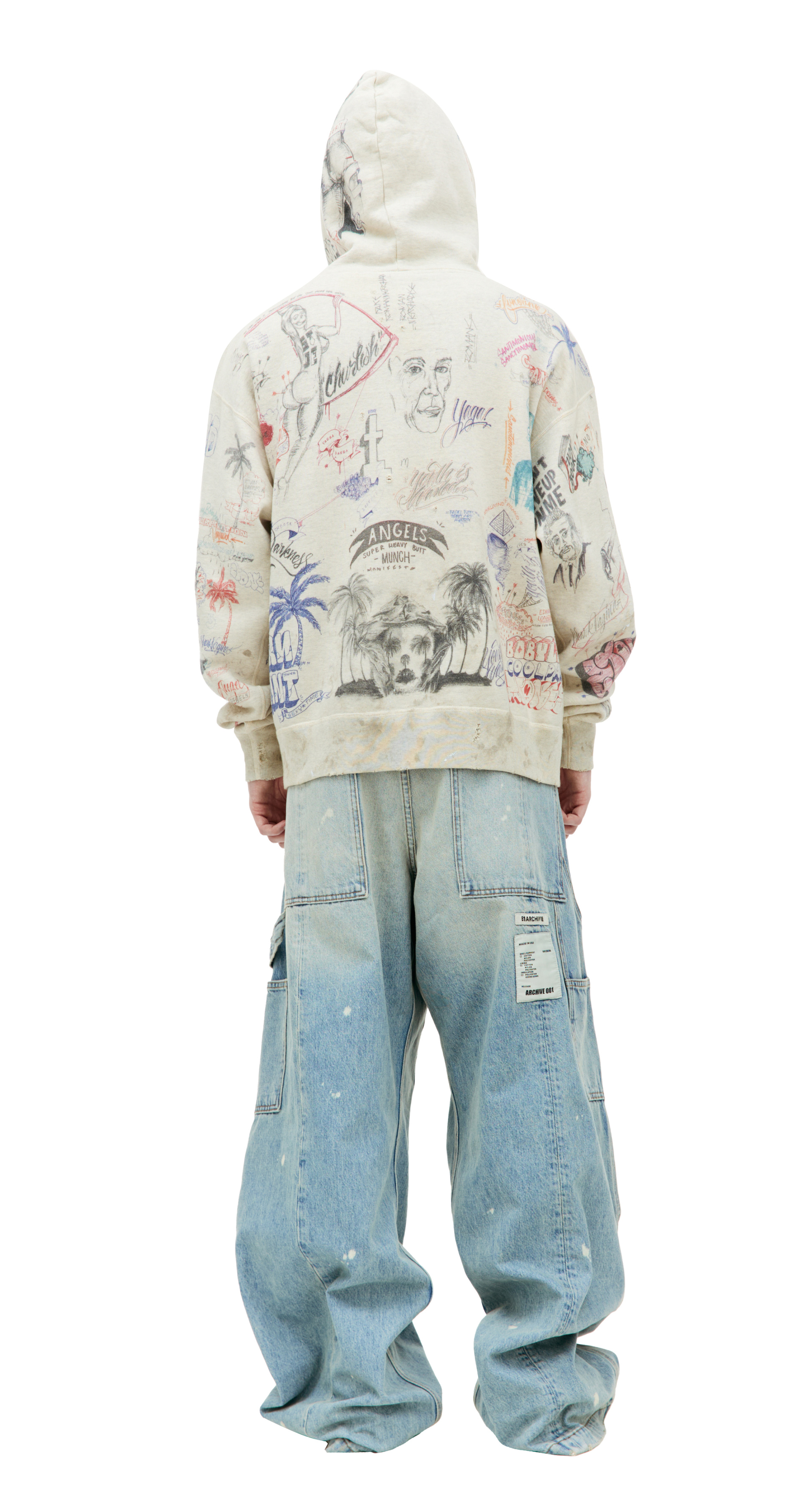 Saint Mxxxxxx BORN x RAISED printed hoodie