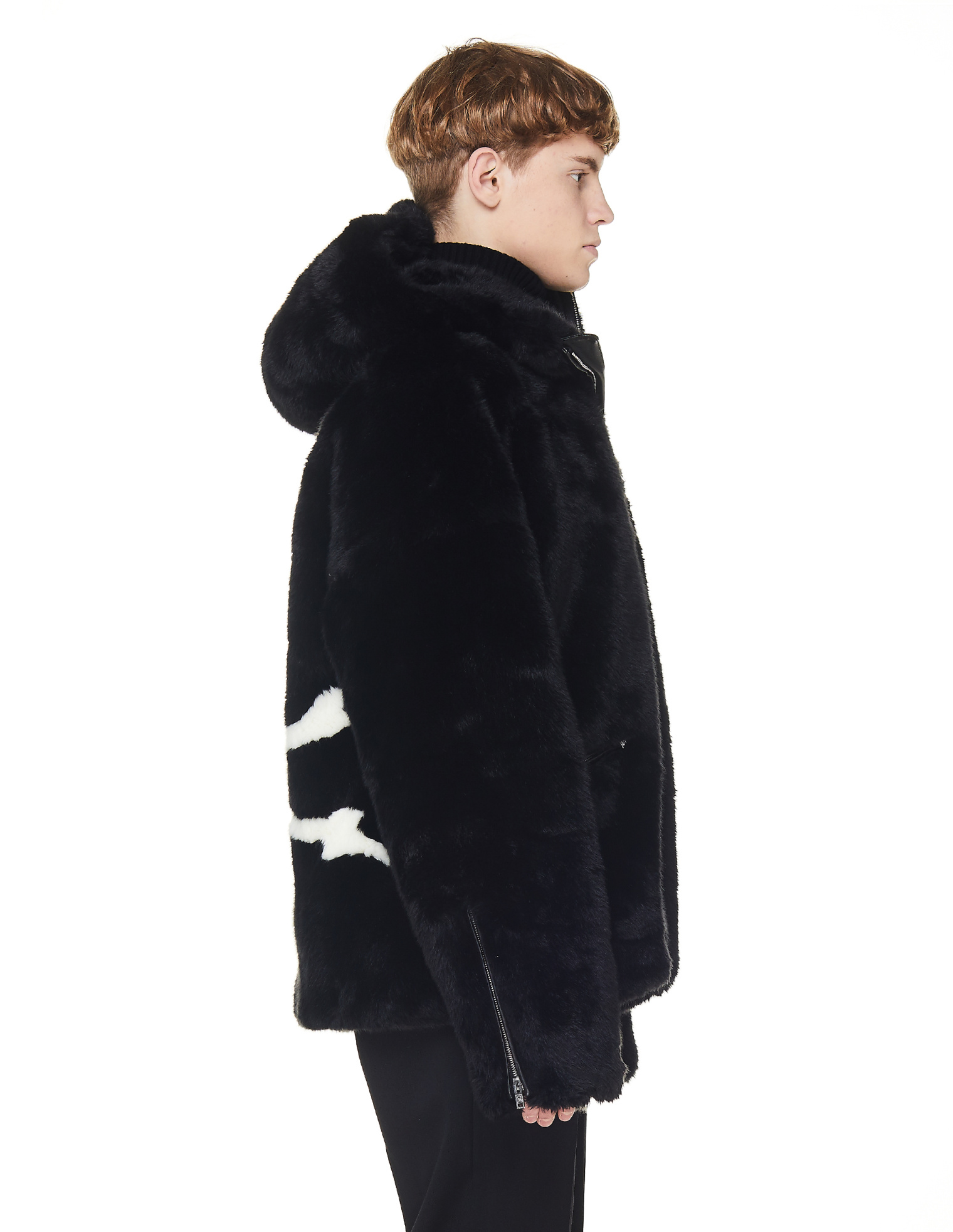 Mastermind WORLD Black Faux Fur Skull Jacket