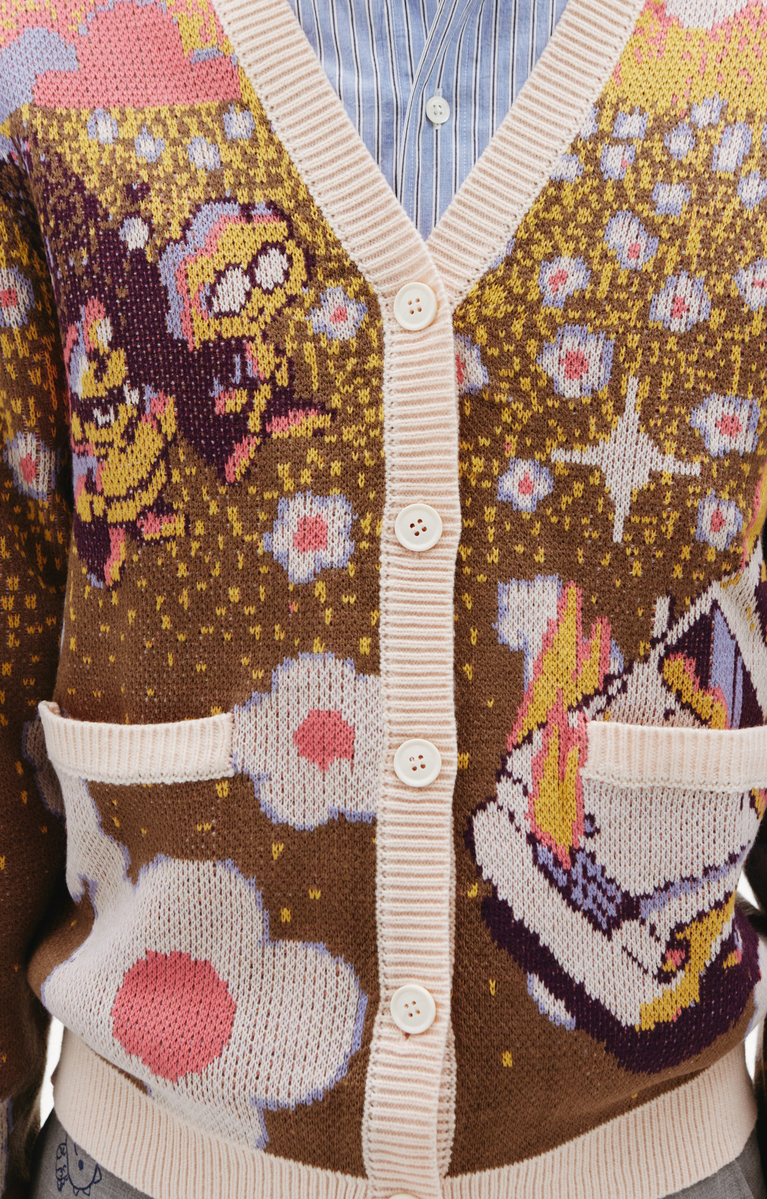 KidSuper Floral-print knitted cardigan