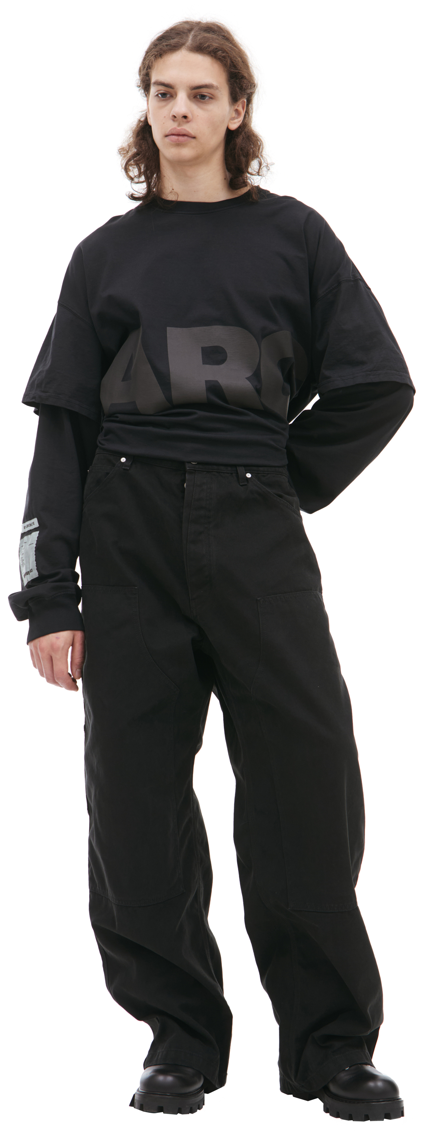 B1ARCHIVE Black trousers with a patch