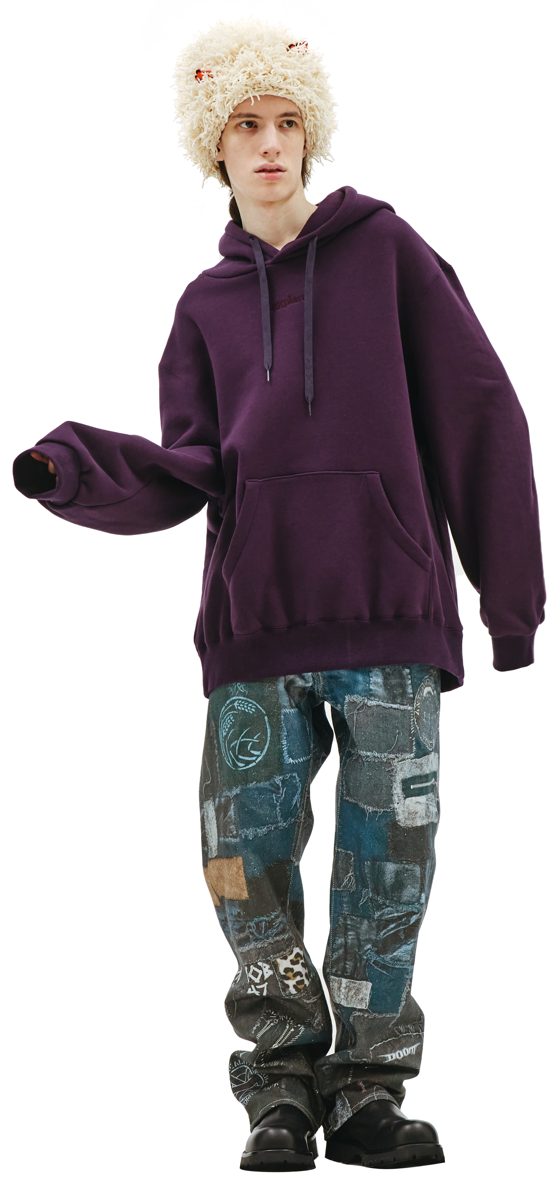 Doublet Embroidery Eggplant Hoodie