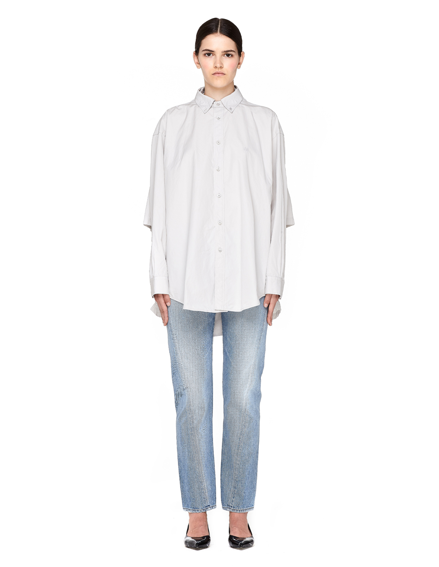 Balenciaga Хлопковая двойная рубашка oversize
