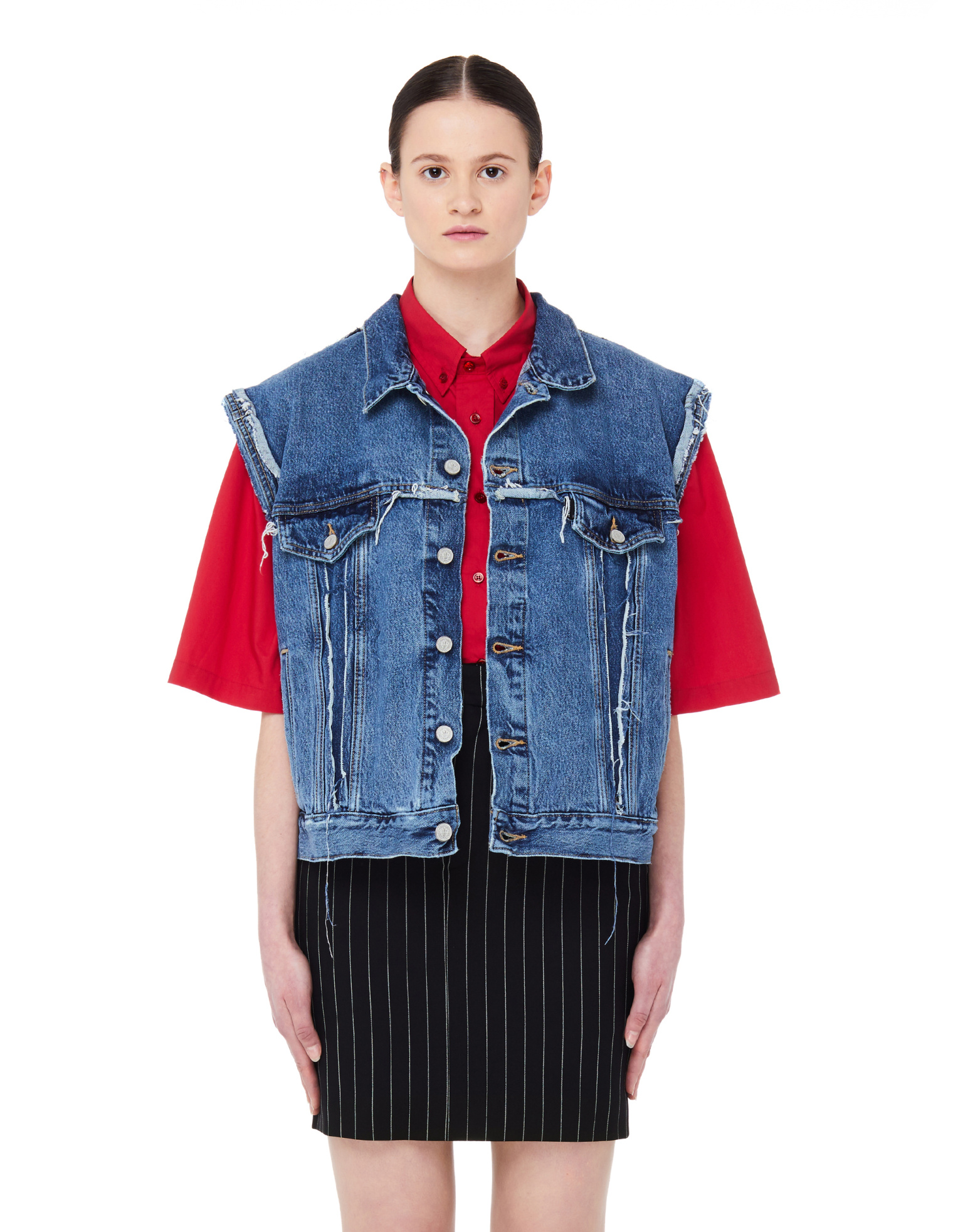 VETEMENTS Жилет из выстиранного денима