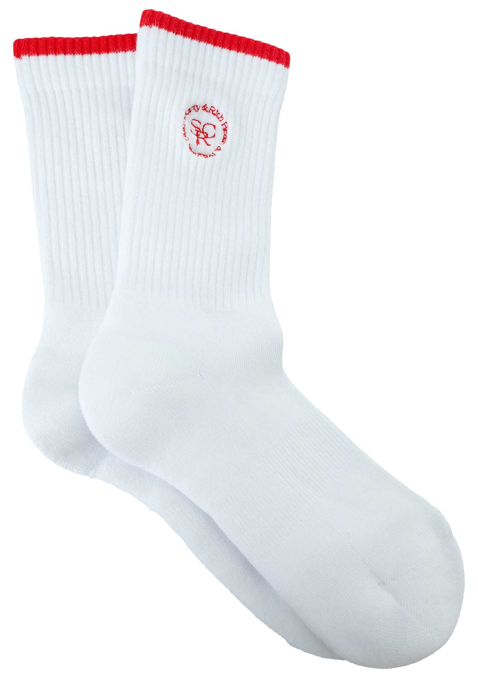 SPORTY & RICH White logo socks