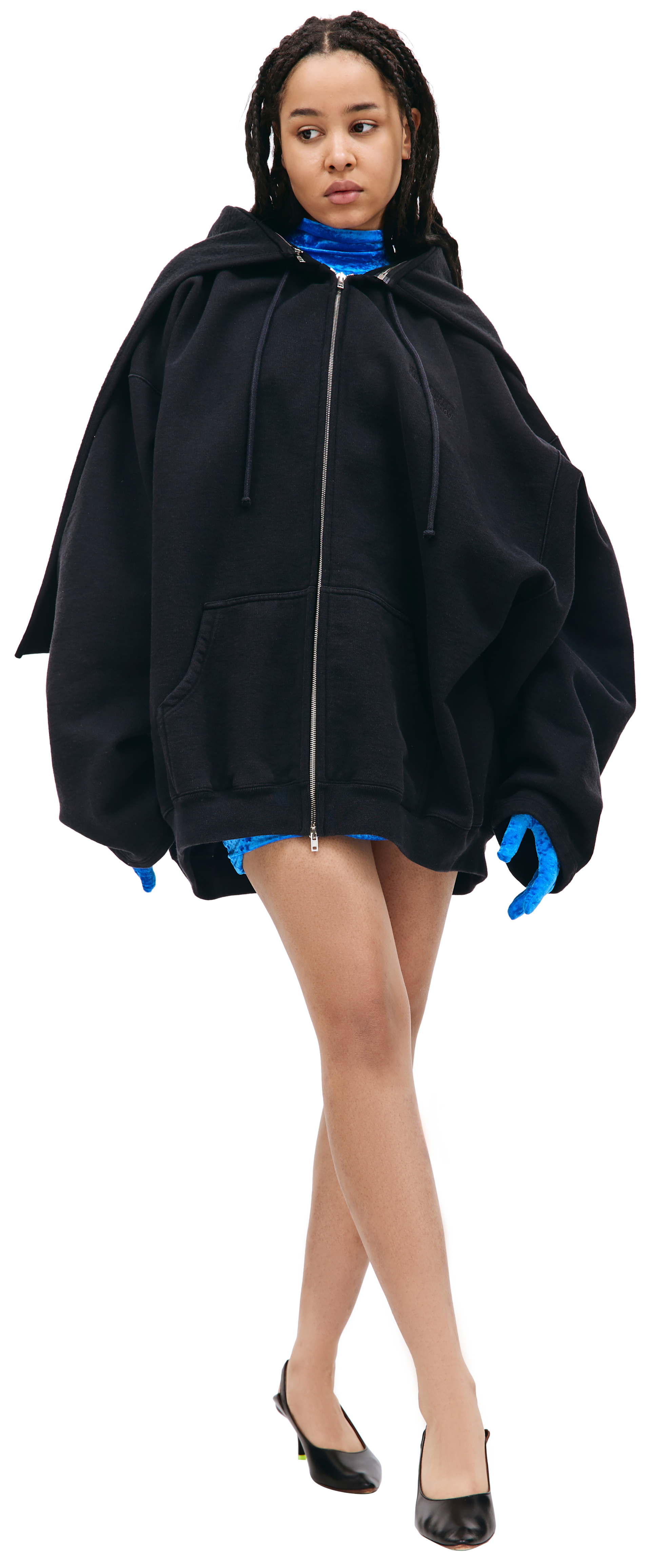 VETEMENTS Black zip up hoodie